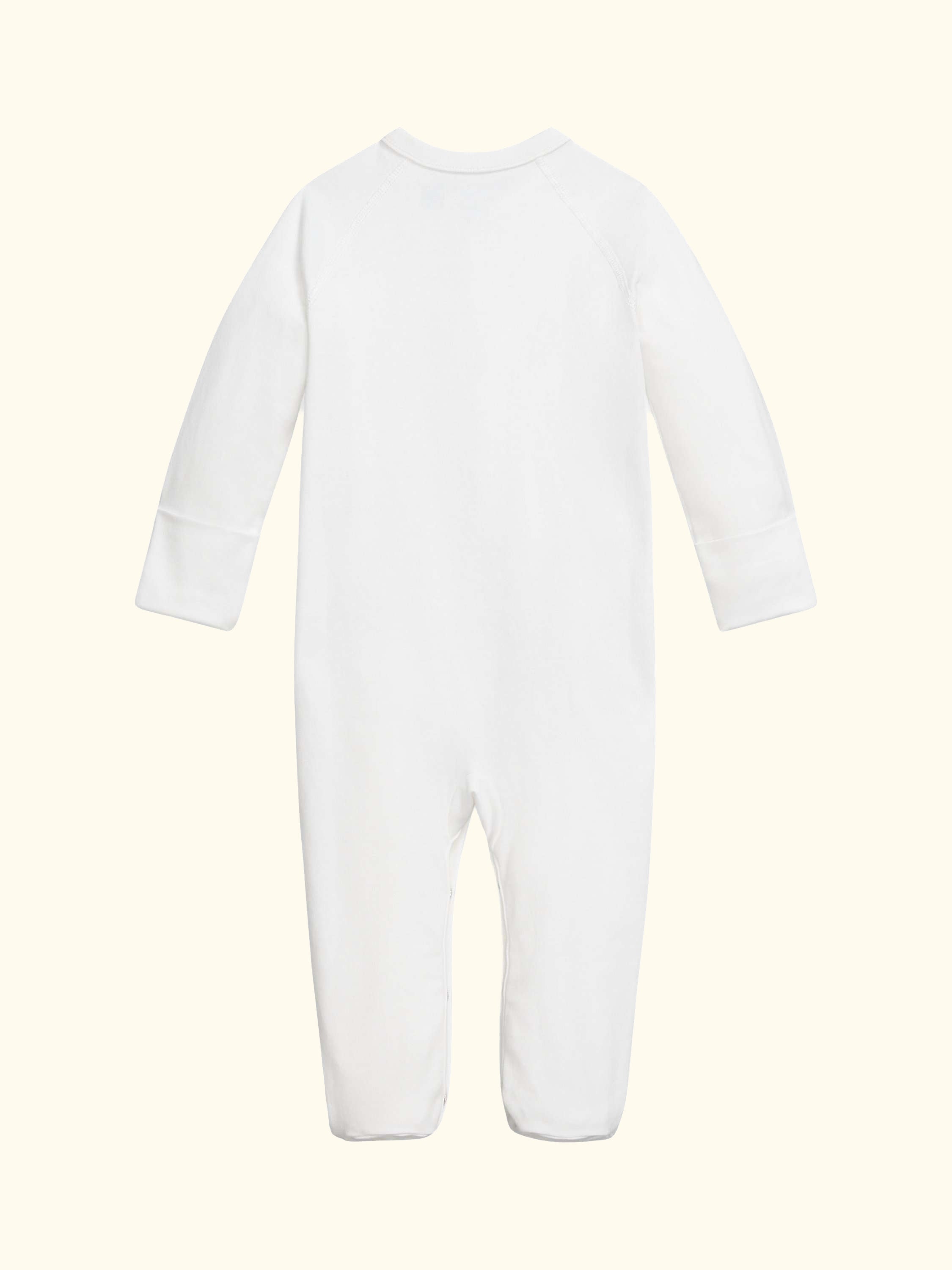 Baby Pure Cotton Long Sleeve Bodysuit, White