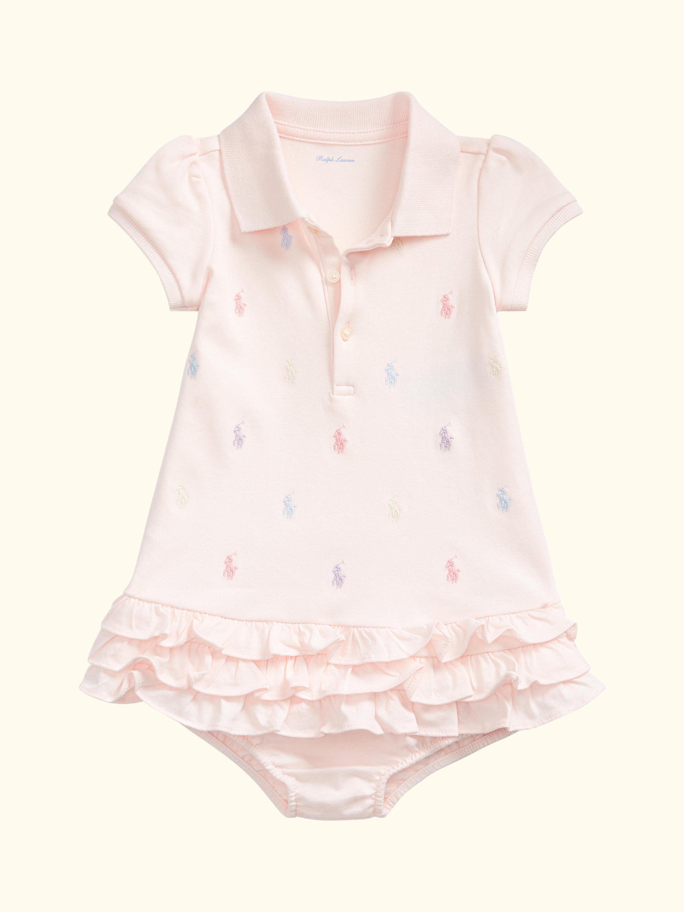 Baby Cotton Dress and Bloomers Set, Pink