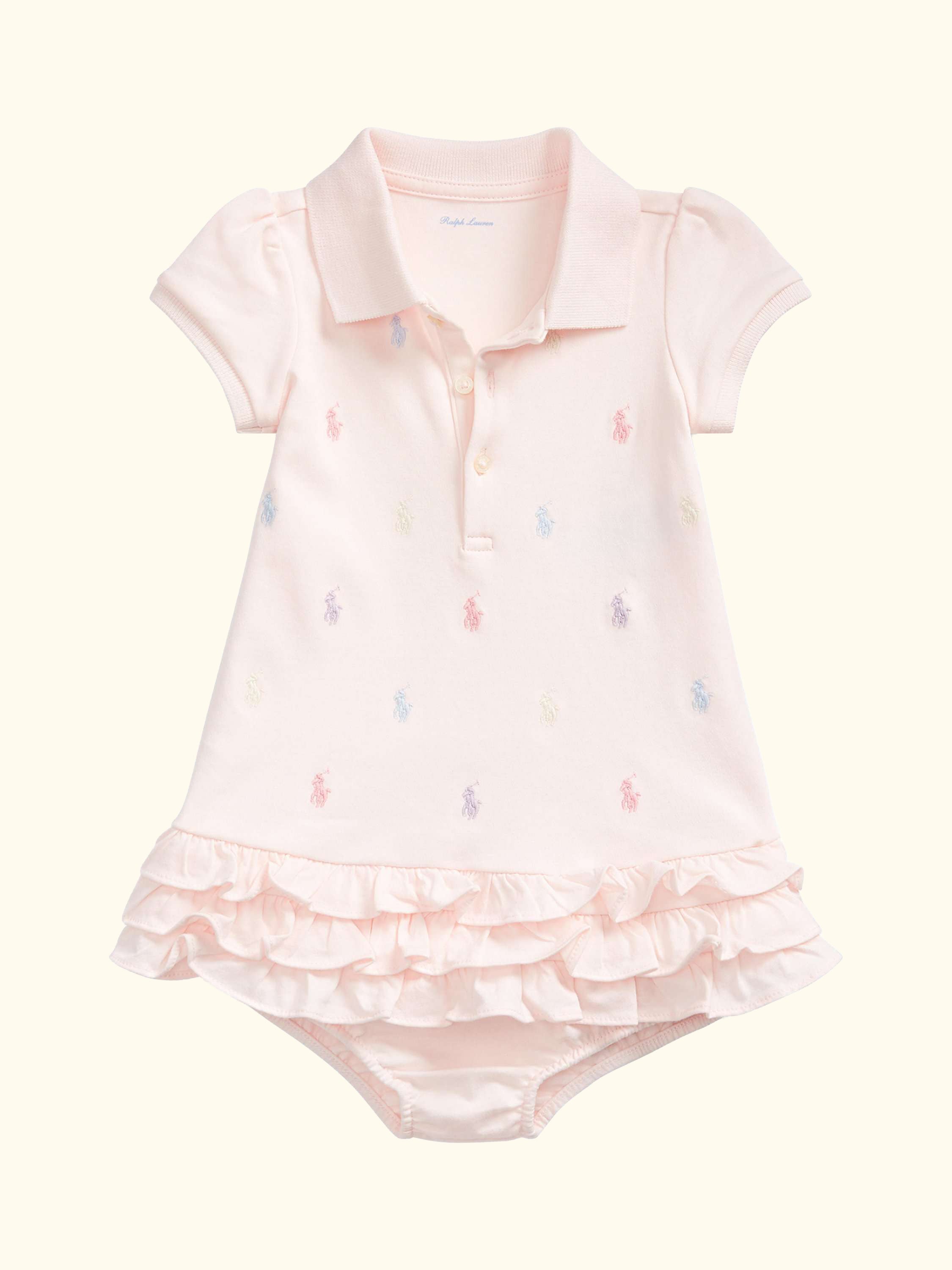 Baby Cotton Dress and Bloomers Set, Pink