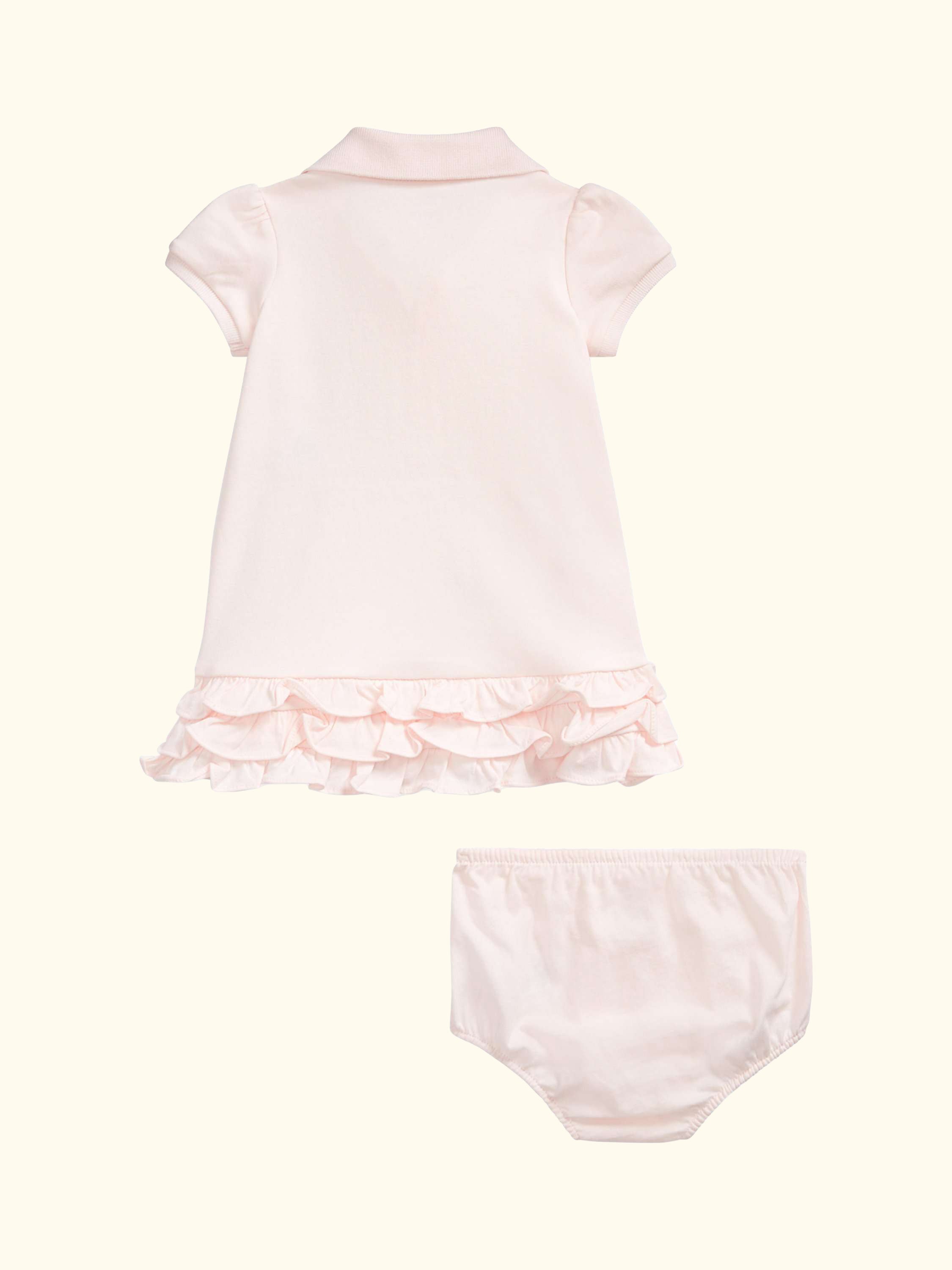 Baby Cotton Dress and Bloomers Set, Pink