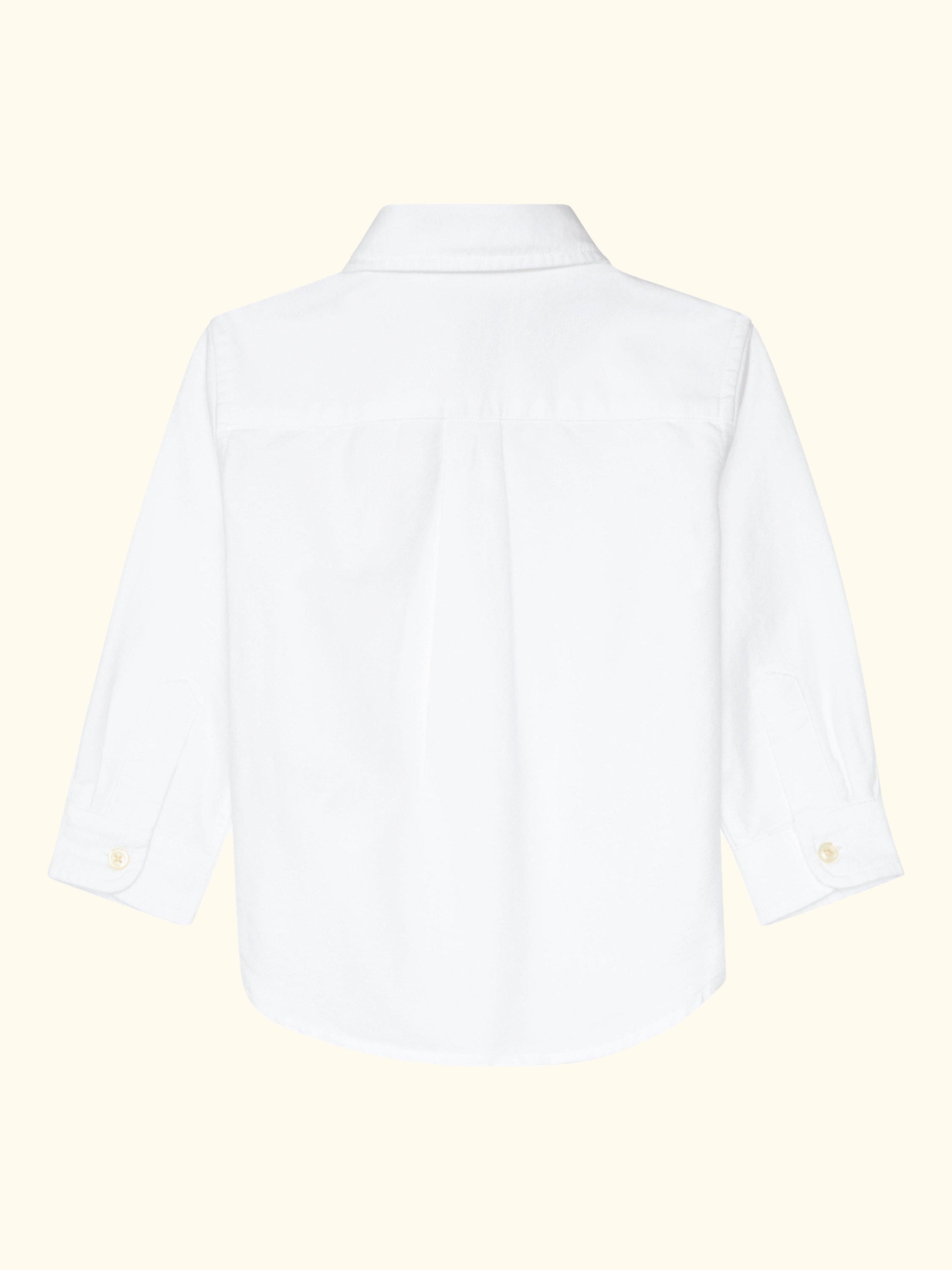Baby Cotton Long Sleeve Oxford Shirt, White