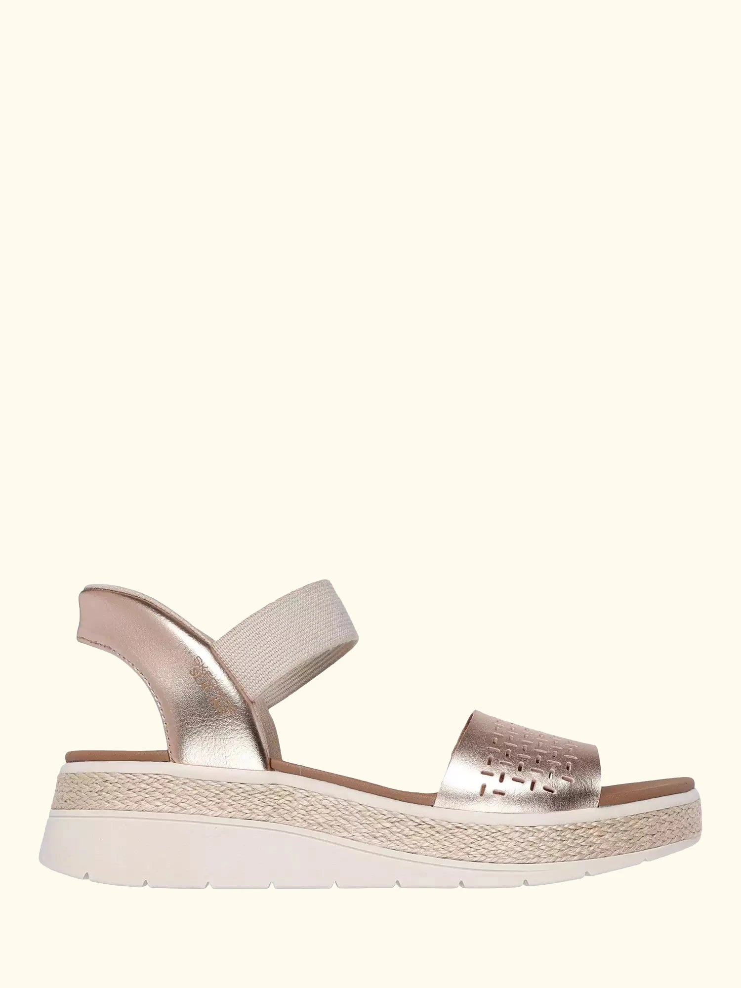 Skechers BOBS Sun Ray Low Wedge Espadrille Sandals, Rose