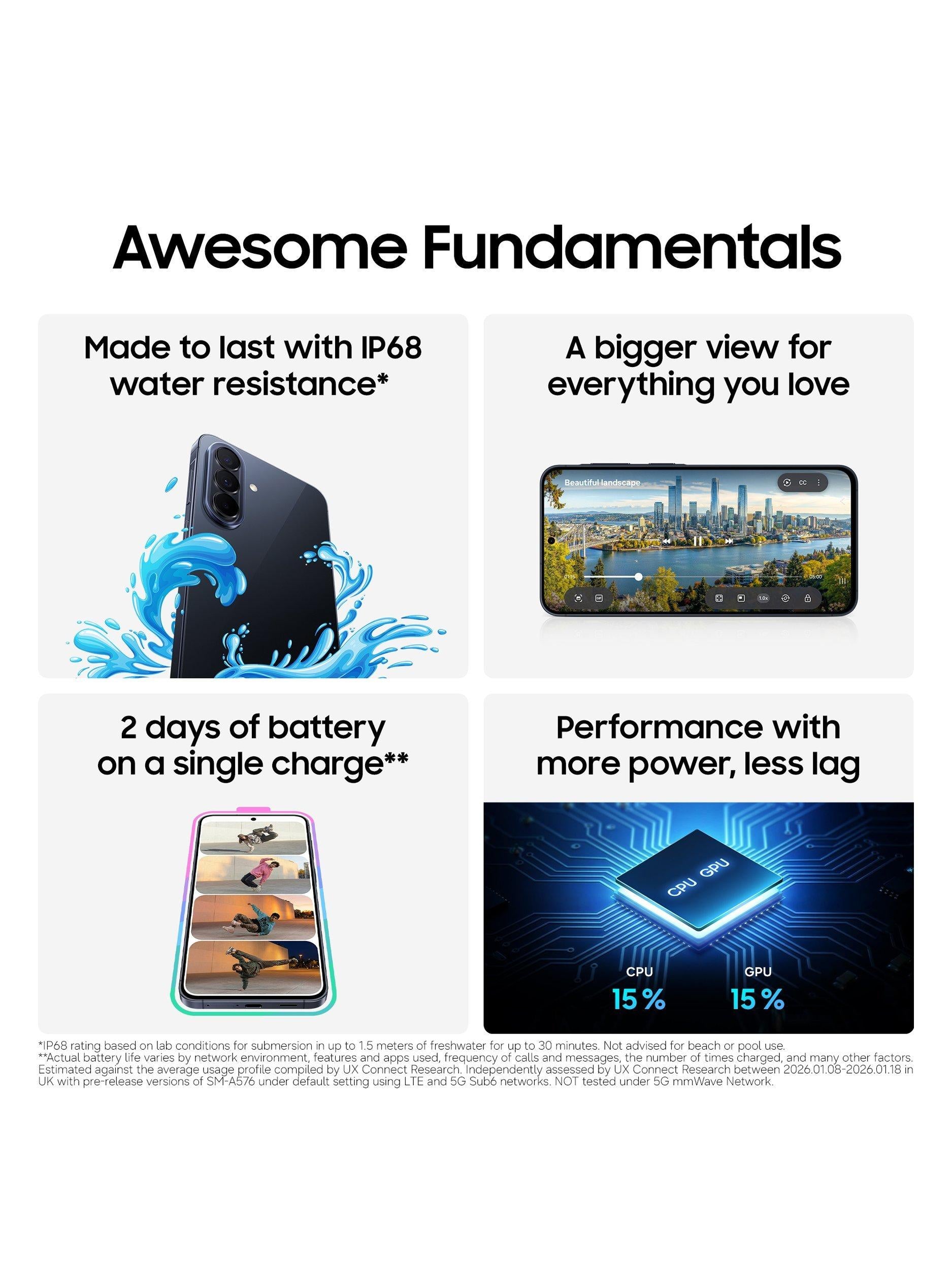 Galaxy A57 Smartphone, 8GB RAM, 6.7", Galaxy AI, 5G, SIM Free, 256GB, Awesome Navy, 256GB