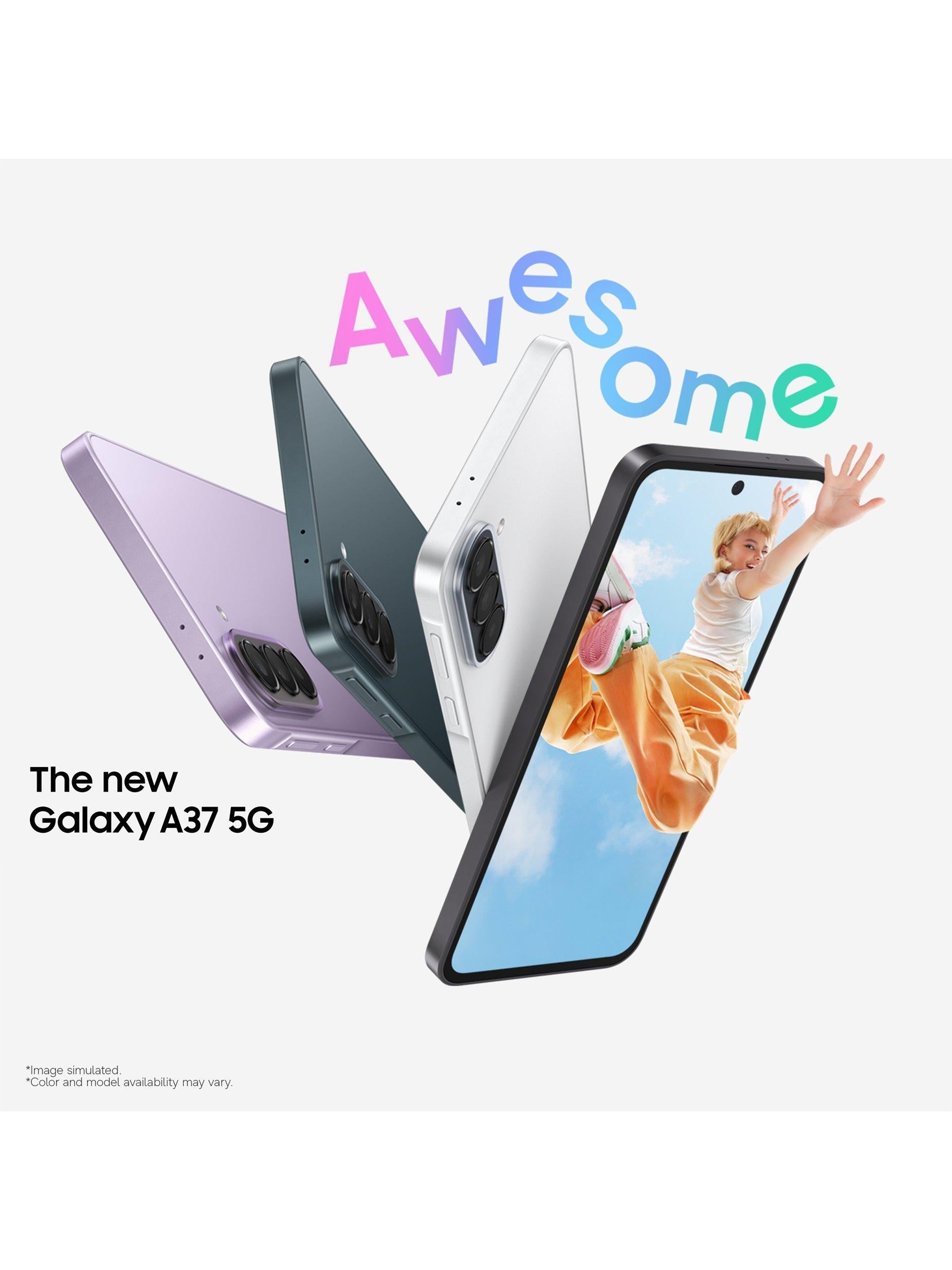 Galaxy A37 Smartphone, 8GB RAM, 6.7", Galaxy AI, 5G, SIM Free, 256GB, Awesome Greygreen