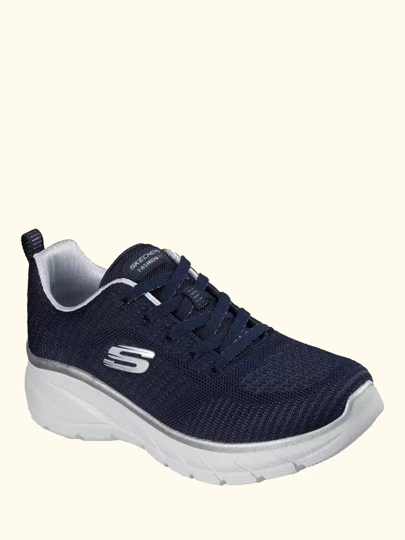 Skechers Fashion Fit 2.0 Moonlight Glow Trainers, Navy/Silver