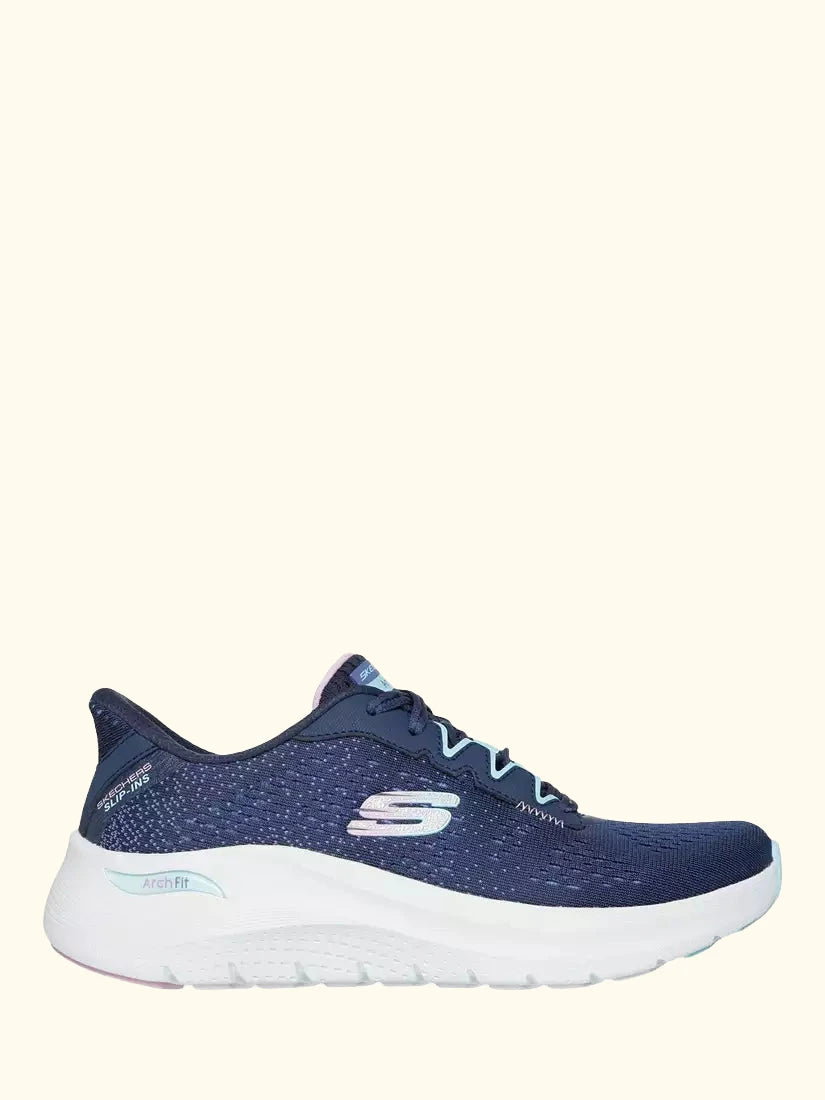 Skechers Arch Fit Fresh Pace Trainers, Navy/Multi