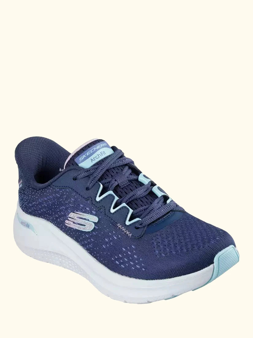 Skechers Arch Fit Fresh Pace Trainers, Navy/Multi