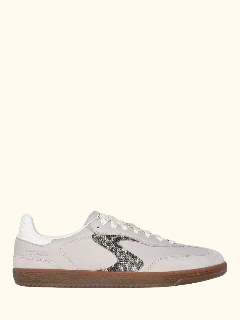 Skechers Hotshot Shimmering Spots Lace Up Trainers, Taupe