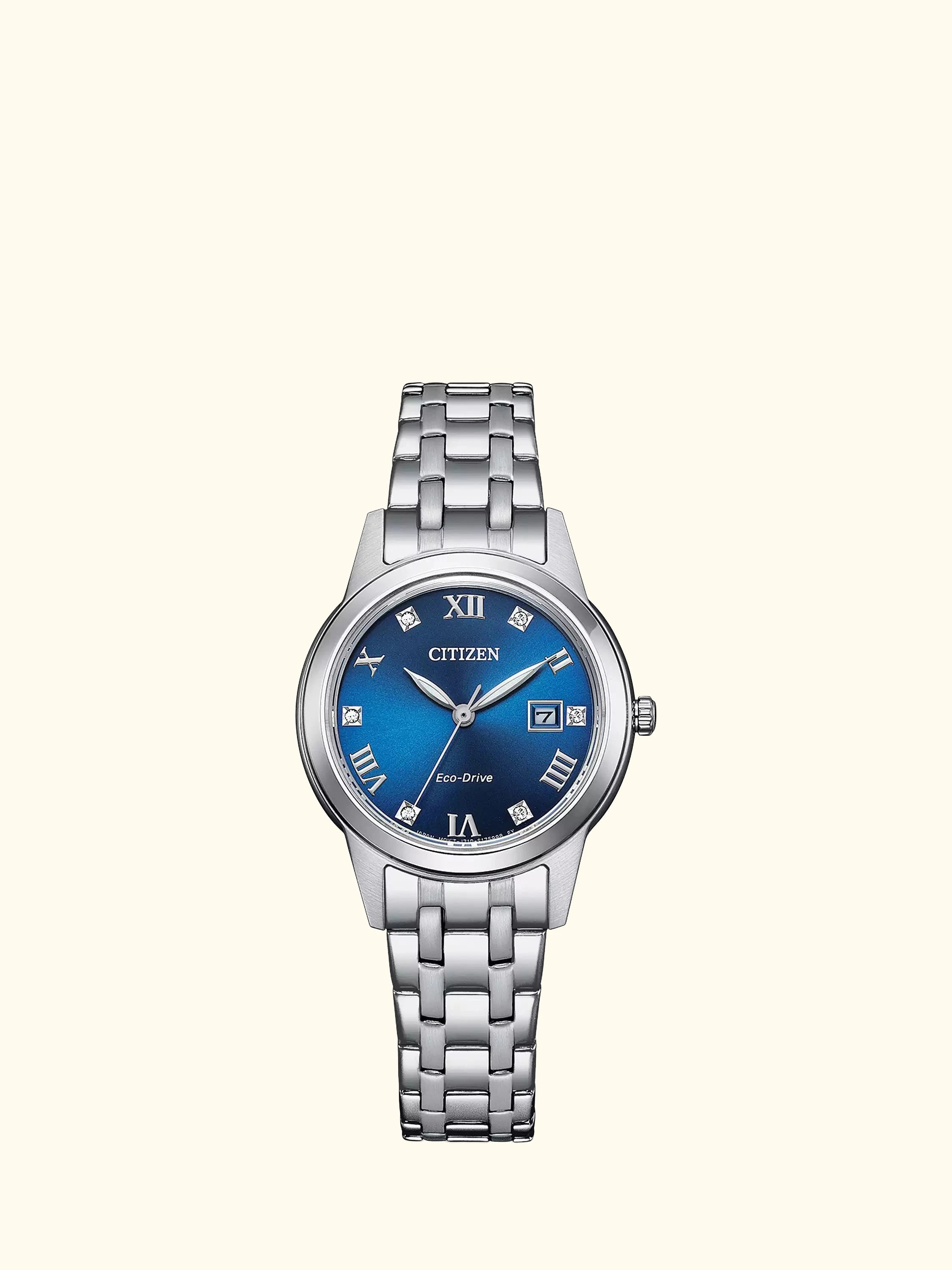 Citizen Women's Silhouette Crystal Date Eco-Drive Bracelet Strap Watch