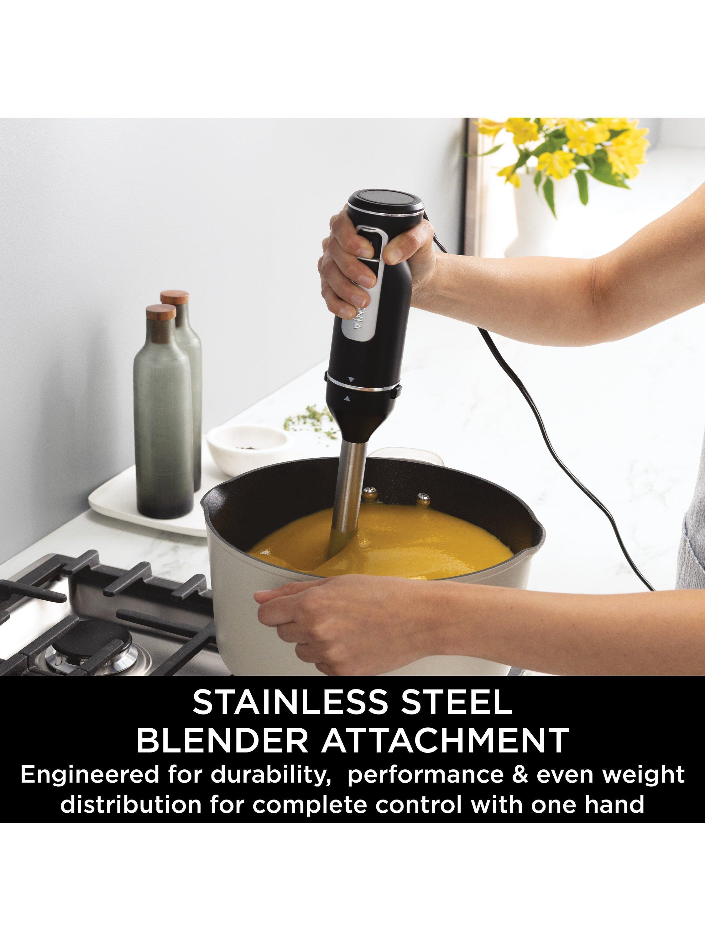 2-in-1 Hand Immersion Blender & Mixer, Silver/Black