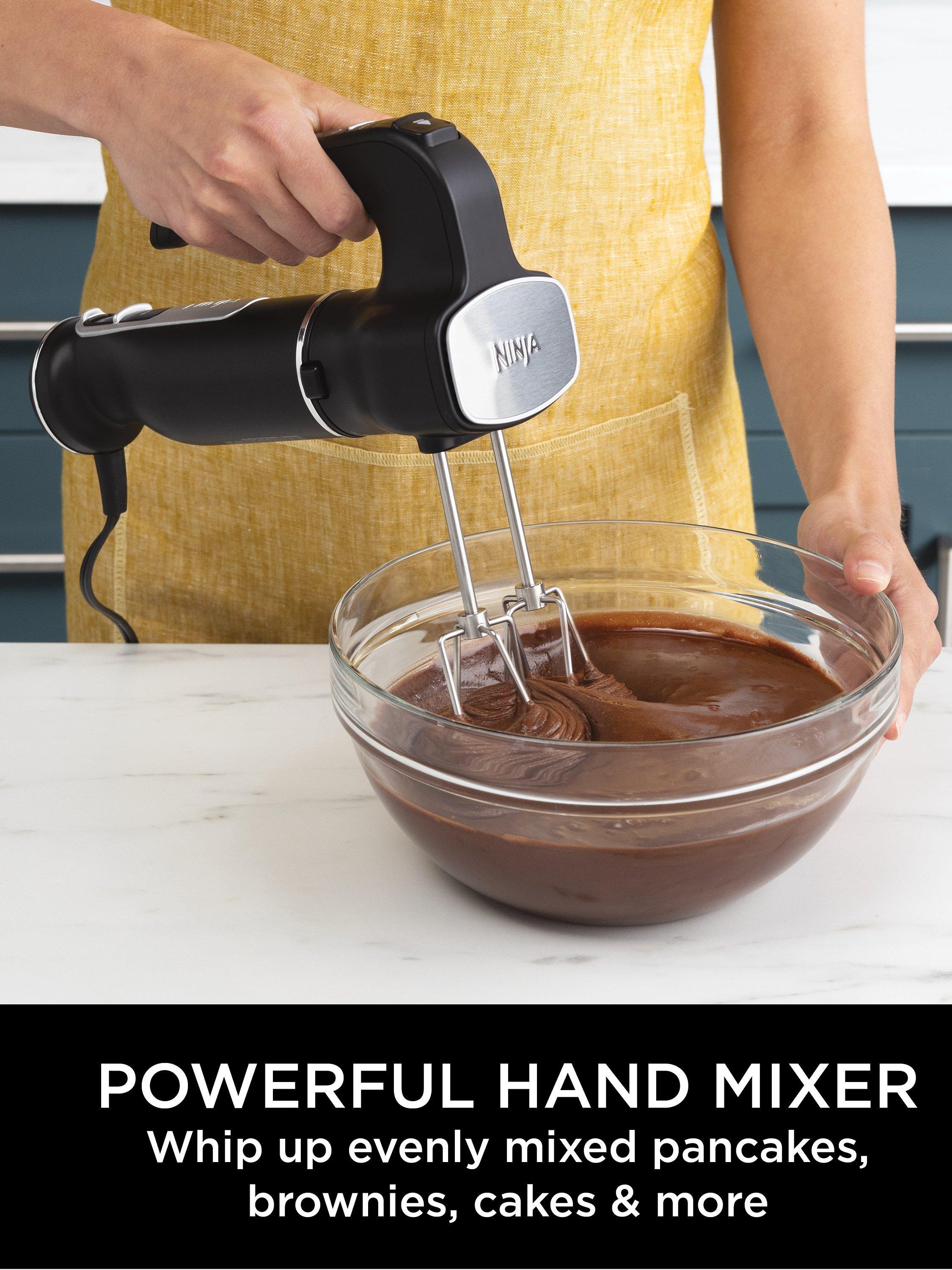 2-in-1 Hand Immersion Blender & Mixer, Silver/Black
