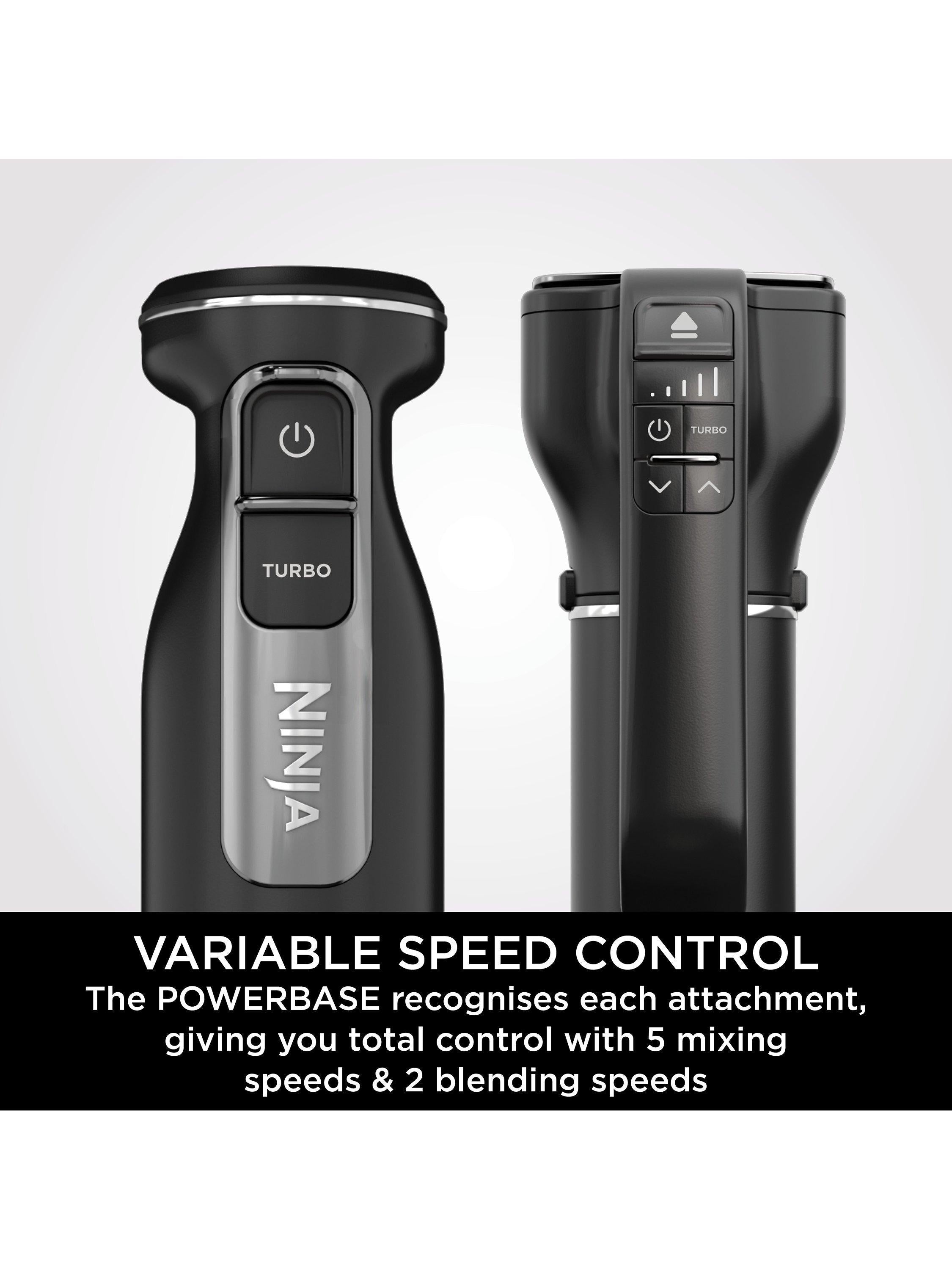 2-in-1 Hand Immersion Blender & Mixer, Silver/Black