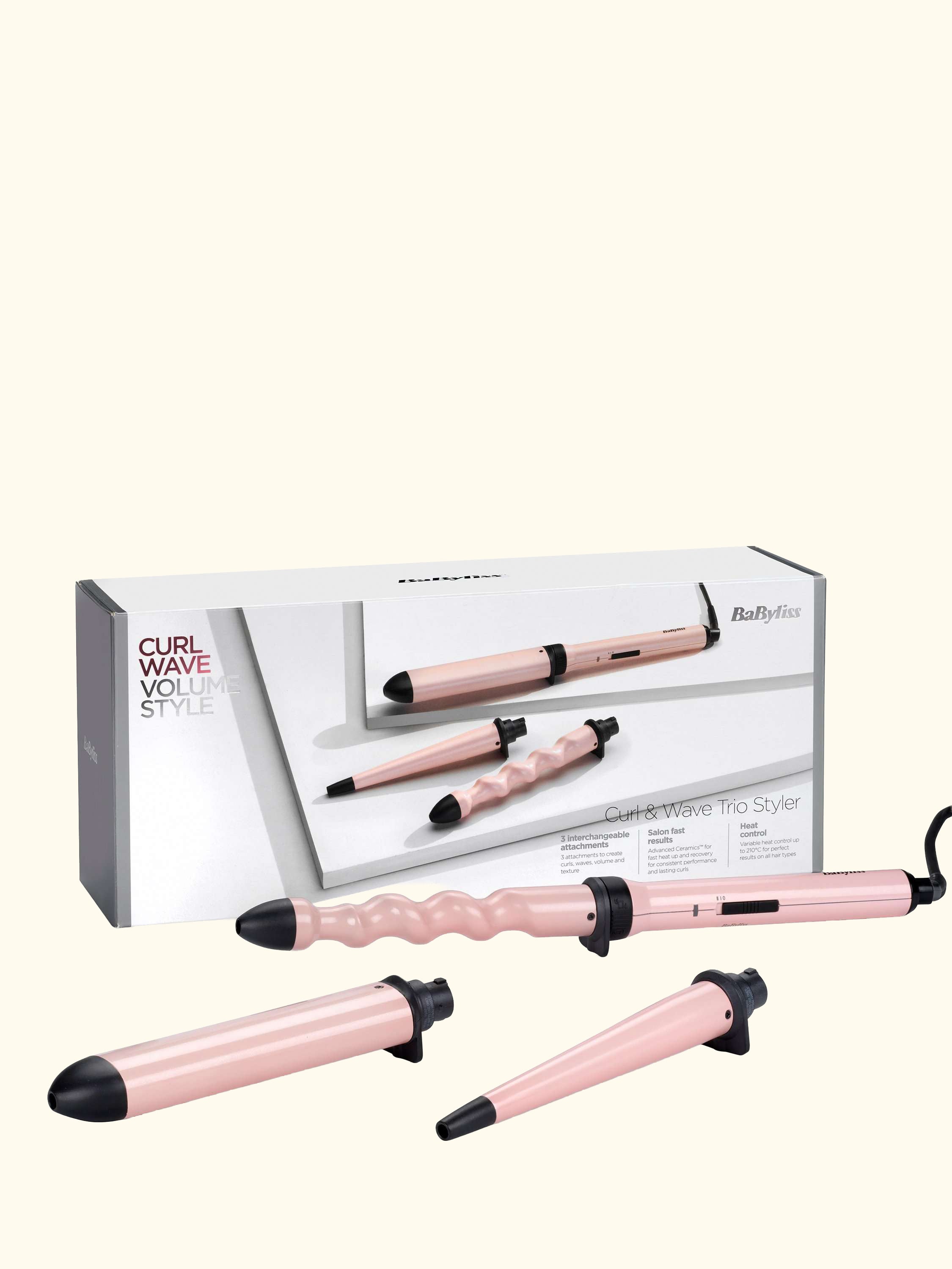 Curl & Wave Trio Hair Styler, Pink/Black