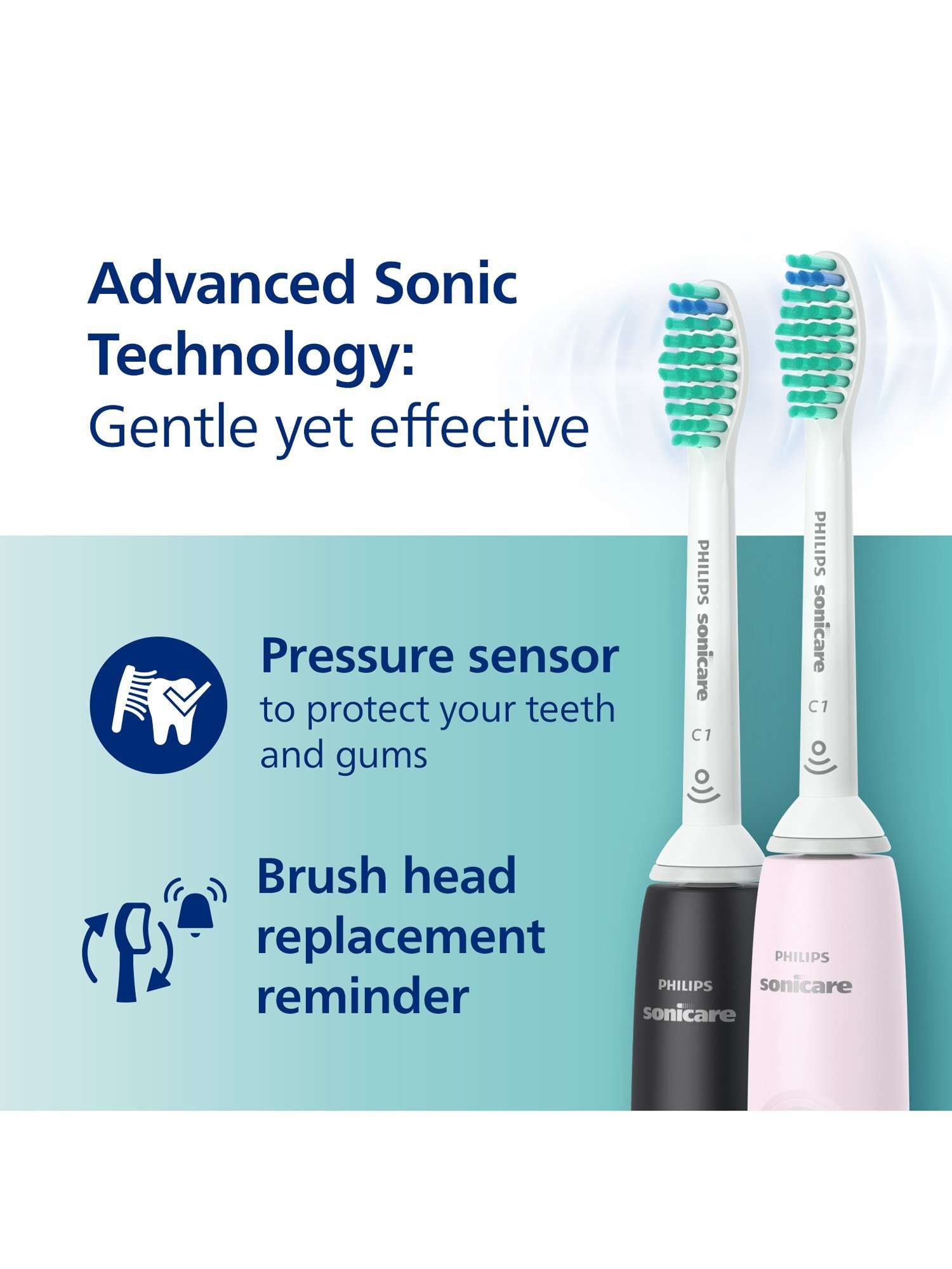 Sonicare HX3675/15 Series 3100 Electric Toothbrush, Pack of 2, Pink & Black