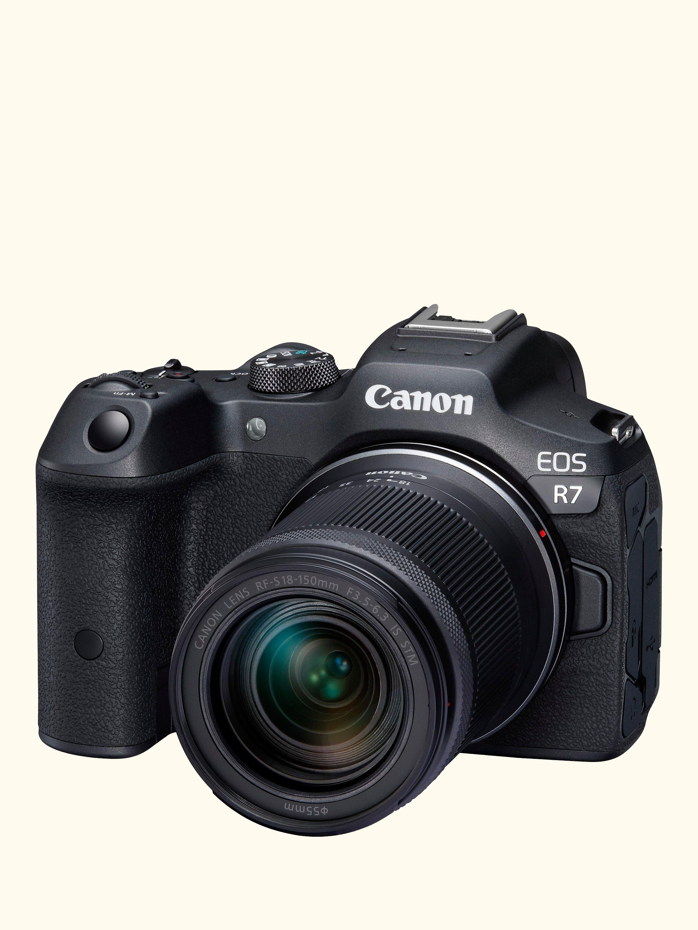 EOS R7 Compact System Camera with RF-S 18-150mm Zoom Lens, 4K Ultra HD, 32.5MP, Wi-Fi, Bluetooth, OLED EVF, 3" Vari-Angle Touch Screen