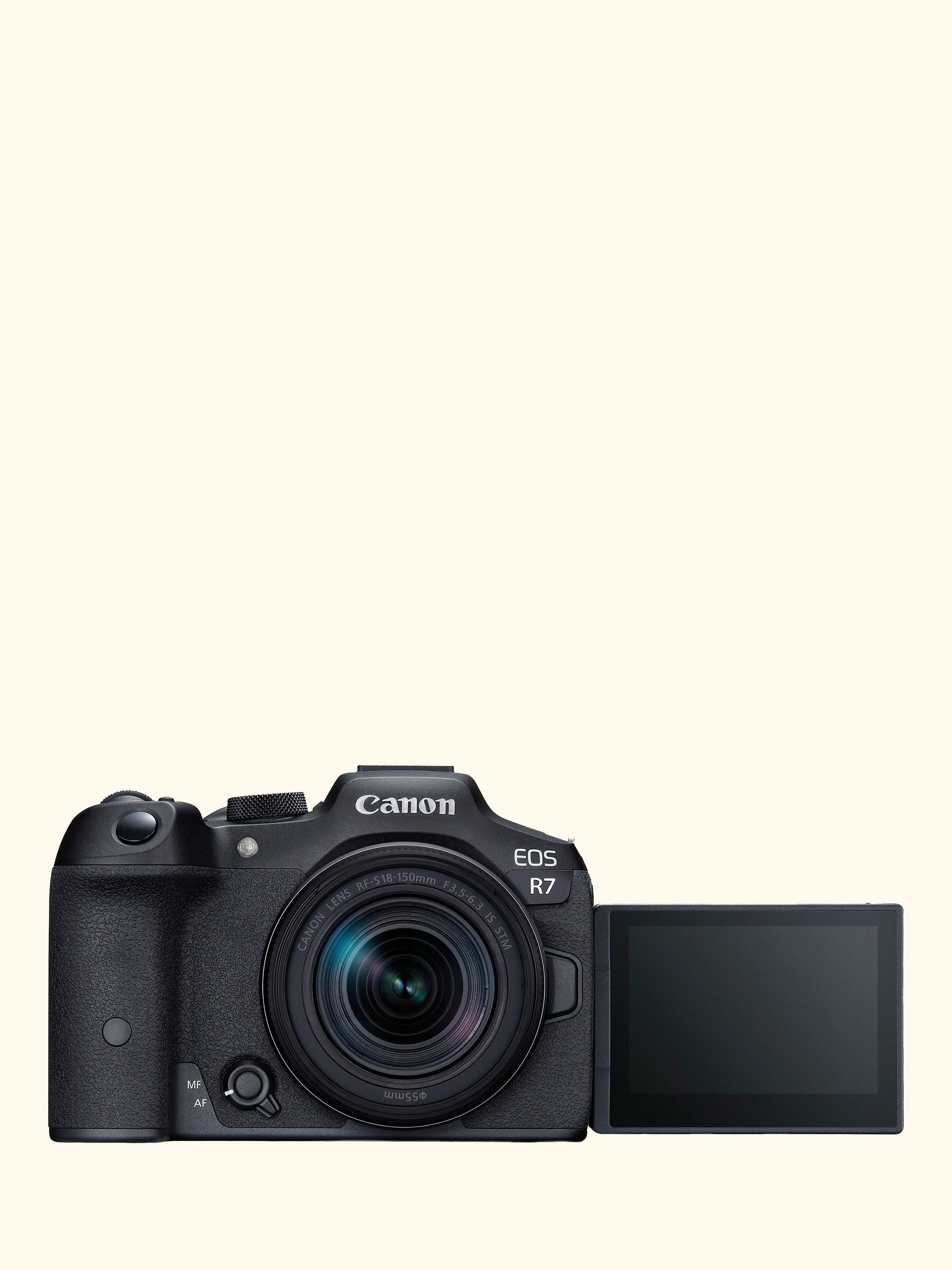 EOS R7 Compact System Camera with RF-S 18-150mm Zoom Lens, 4K Ultra HD, 32.5MP, Wi-Fi, Bluetooth, OLED EVF, 3" Vari-Angle Touch Screen