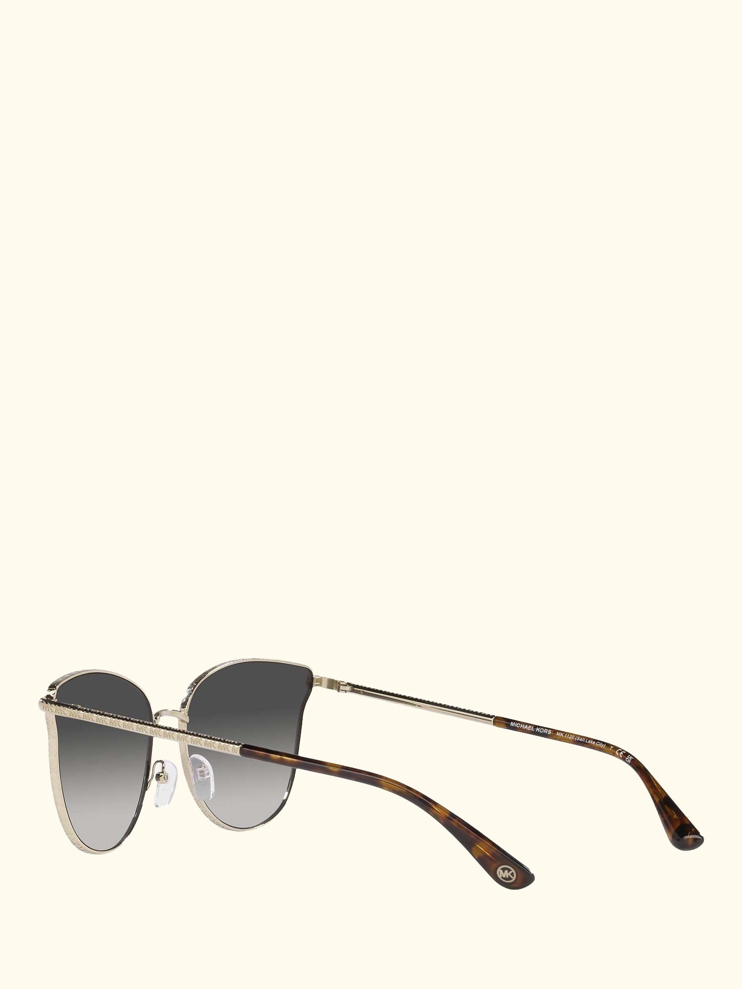 MK1120 Women's Salt Lake City Round Sunglasses, Gold/Grey Gradient