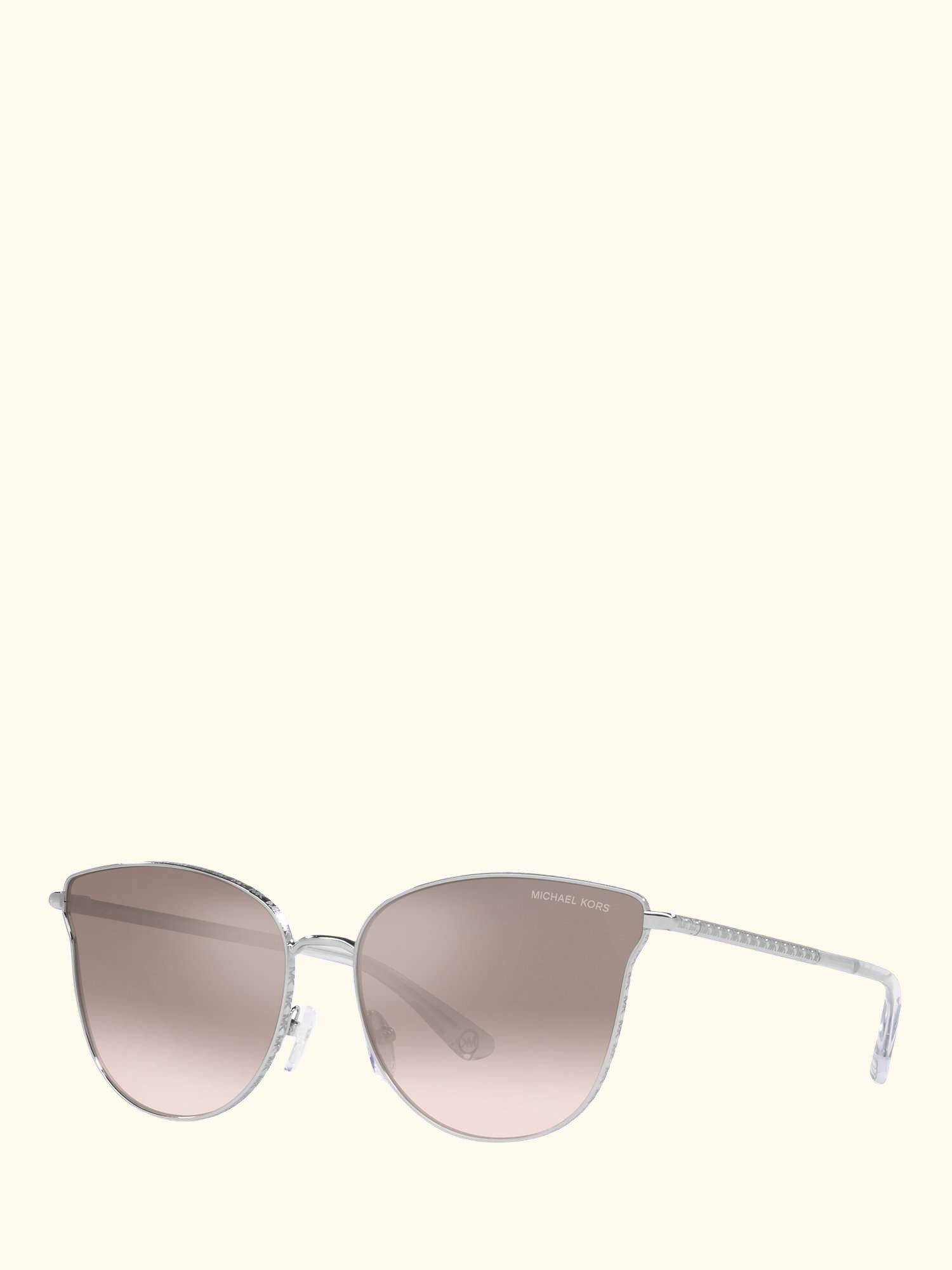 MK1120 Women's Salt Lake City Round Sunglasses, Silver/Beige Gradient
