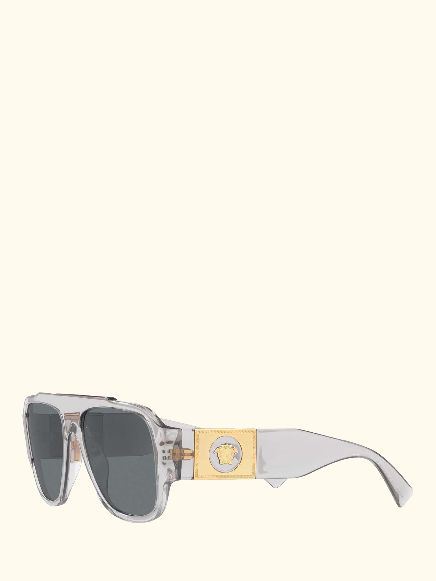 VE4436U Men's Pillow Sunglasses, Transparent Grey/Blue