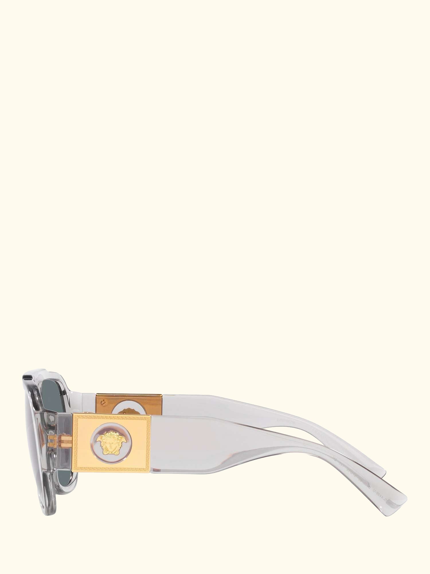VE4436U Men's Pillow Sunglasses, Transparent Grey/Blue