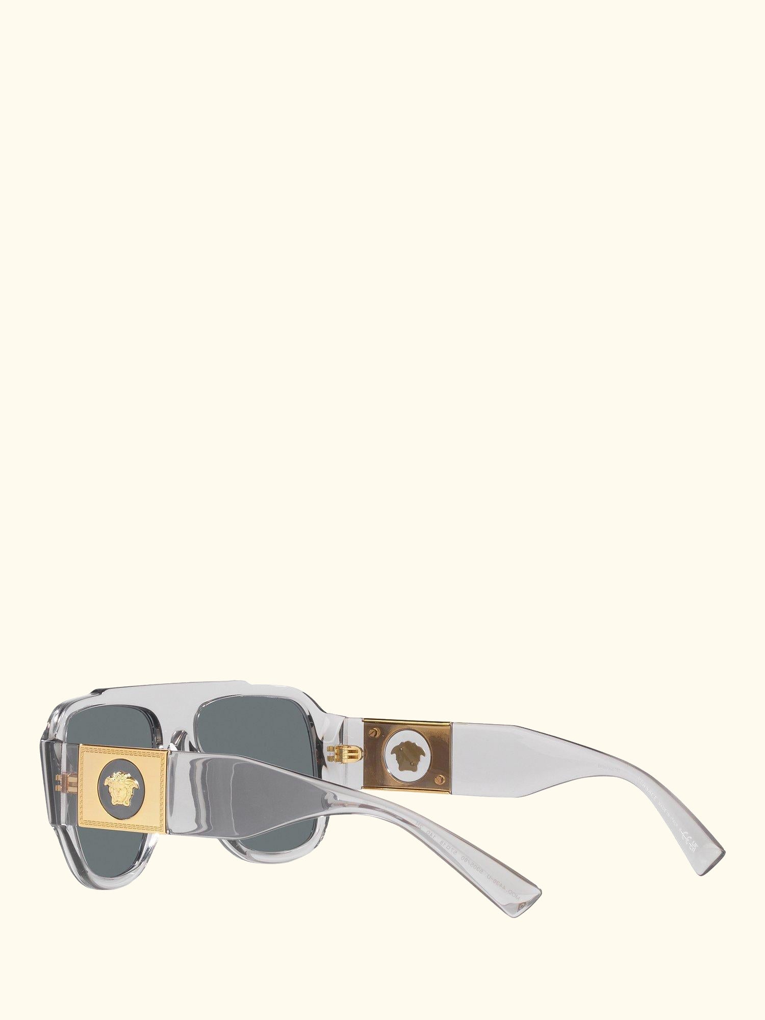 VE4436U Men's Pillow Sunglasses, Transparent Grey/Blue