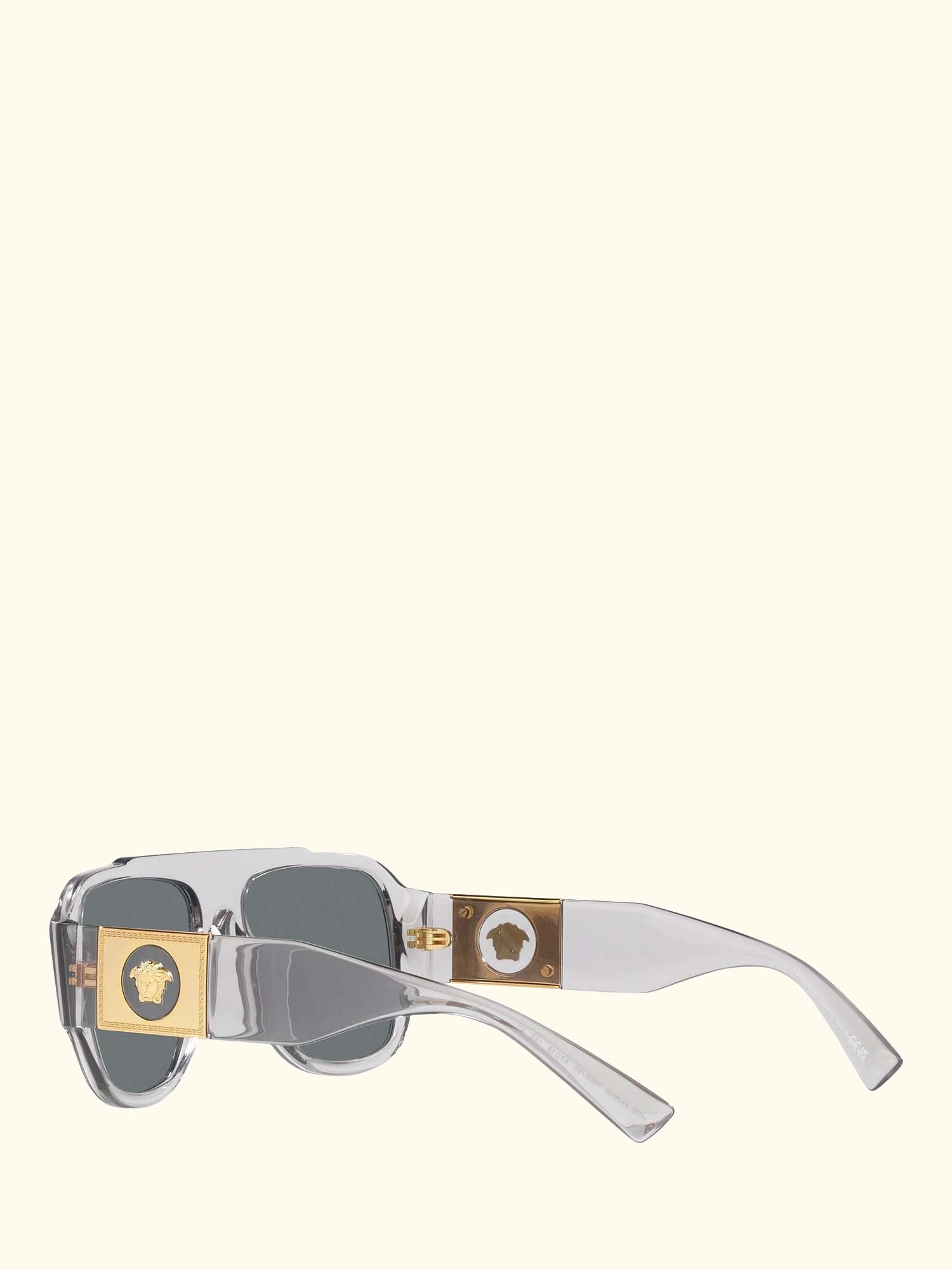 VE4436U Men's Pillow Sunglasses, Transparent Grey/Blue