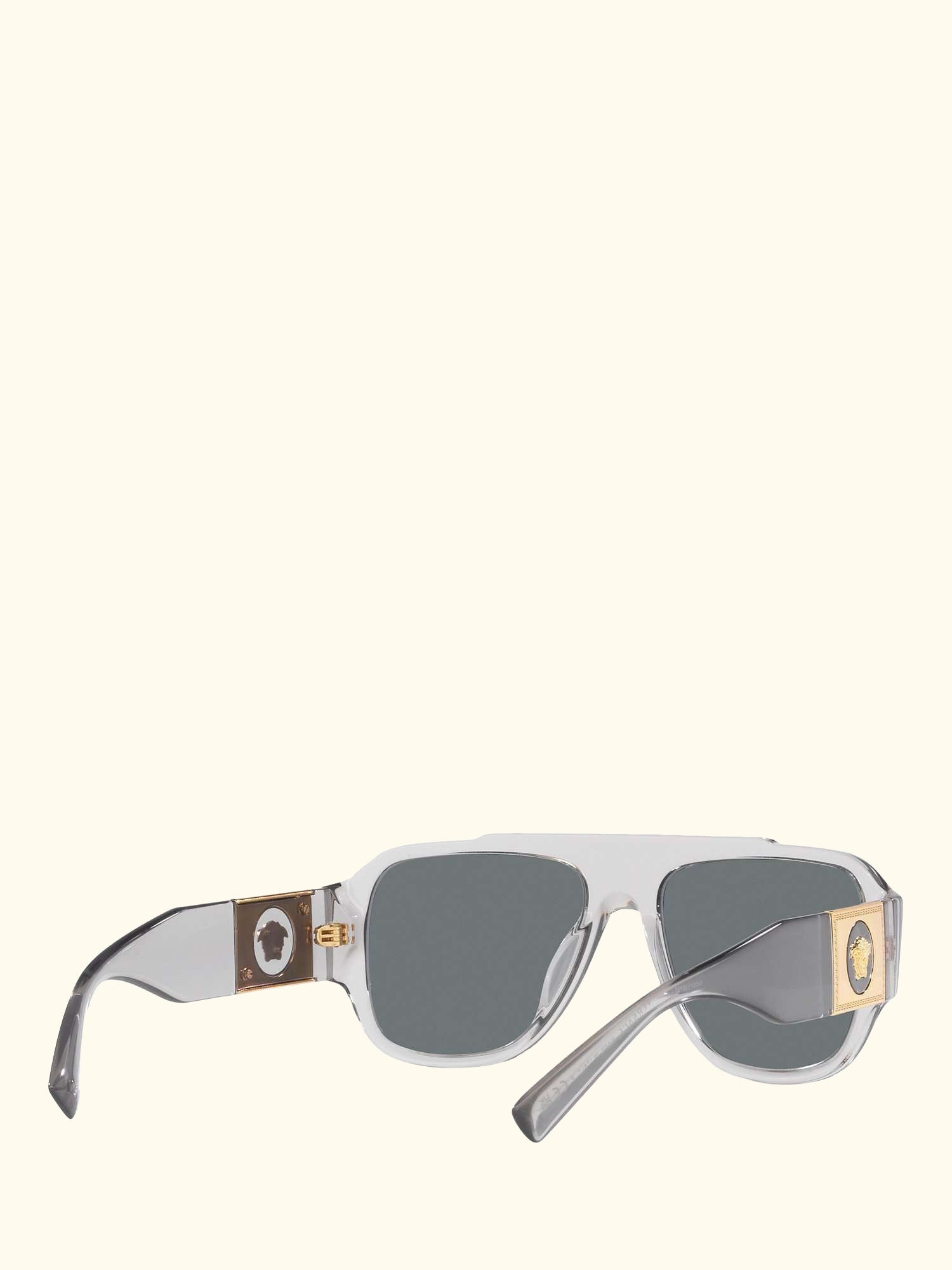 VE4436U Men's Pillow Sunglasses, Transparent Grey/Blue