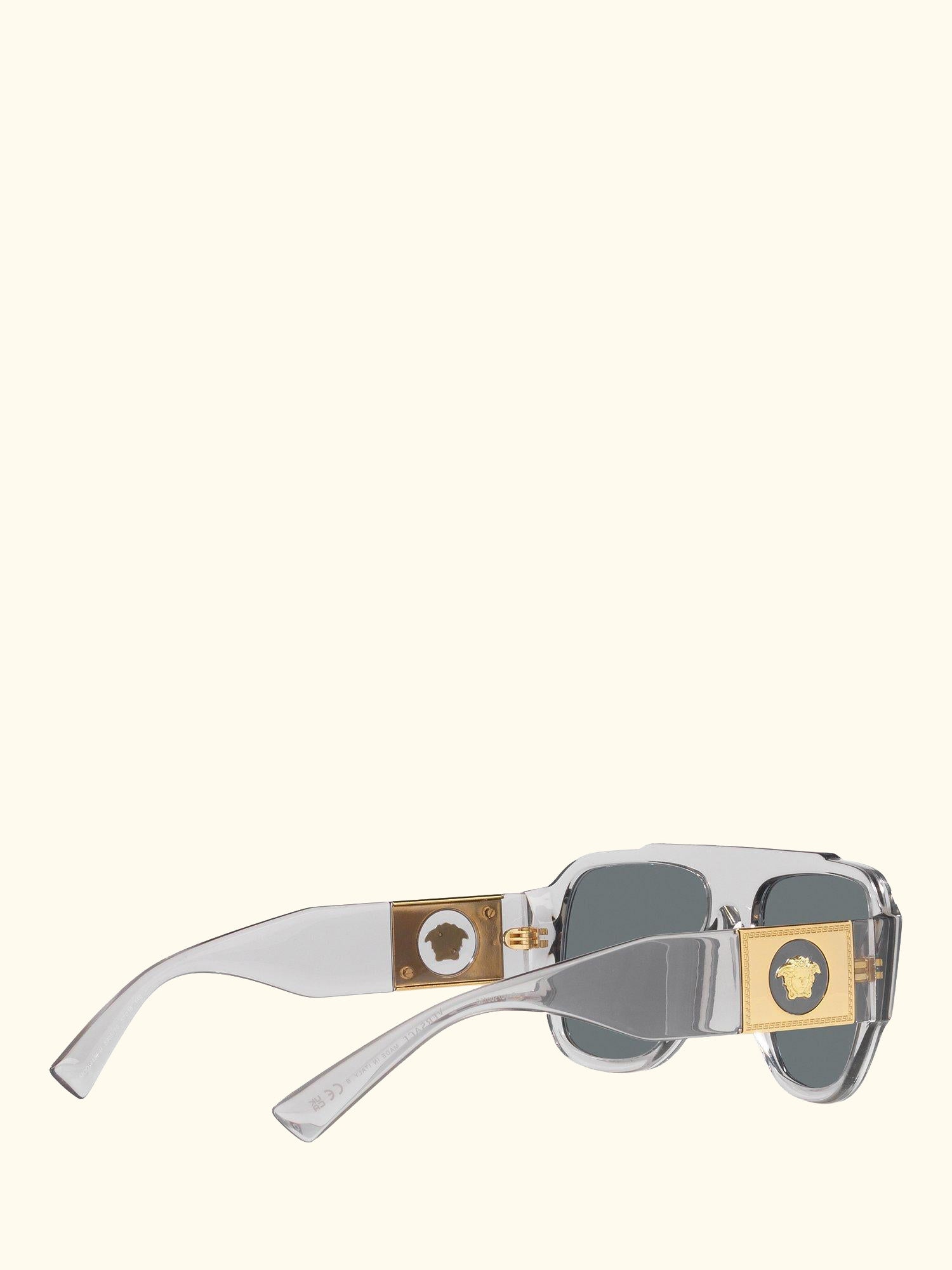 VE4436U Men's Pillow Sunglasses, Transparent Grey/Blue