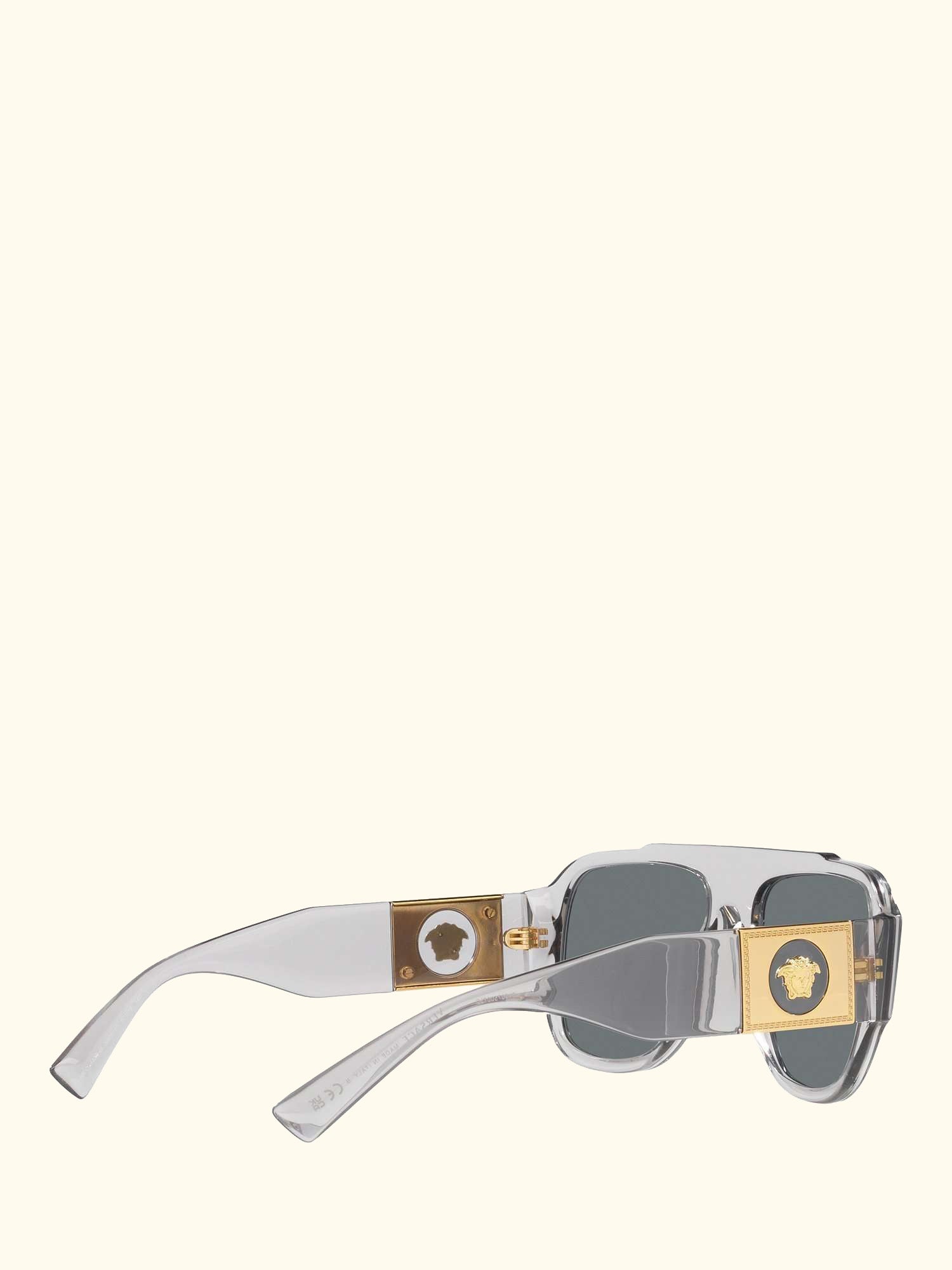 VE4436U Men's Pillow Sunglasses, Transparent Grey/Blue