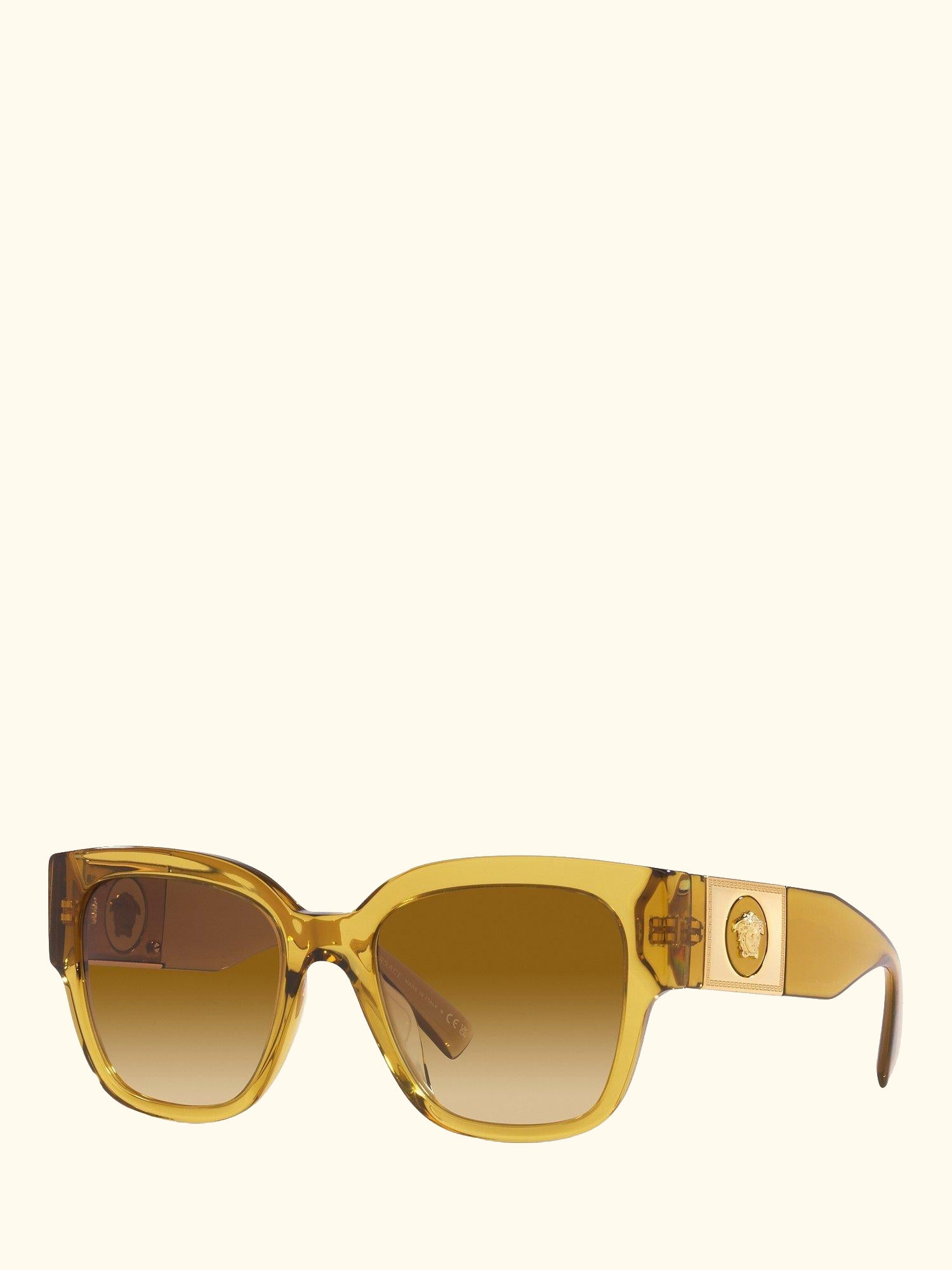 VE4437U Women's Pillow Sunglasses, Transparent Honey/Brown Gradient
