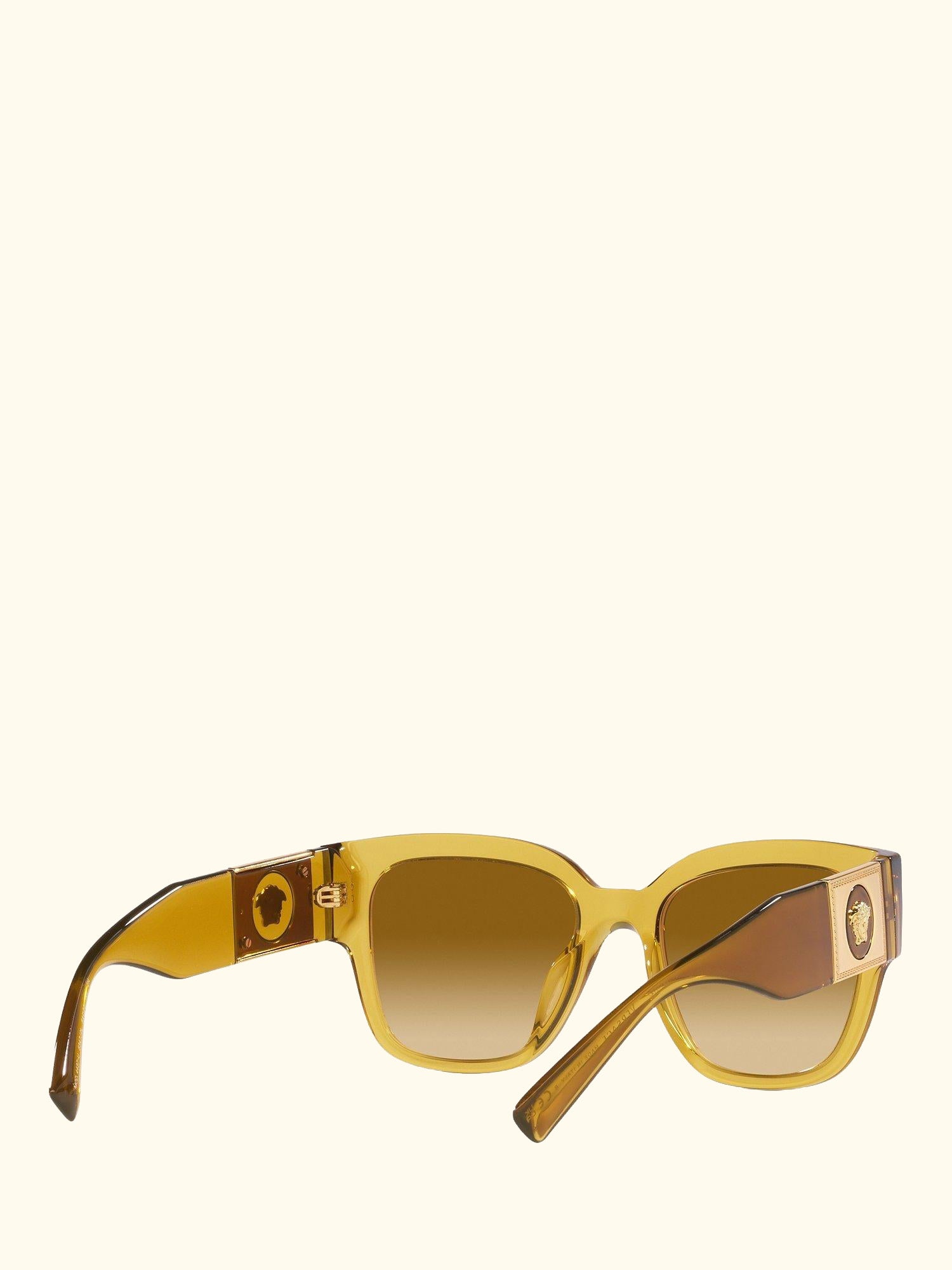 VE4437U Women's Pillow Sunglasses, Transparent Honey/Brown Gradient