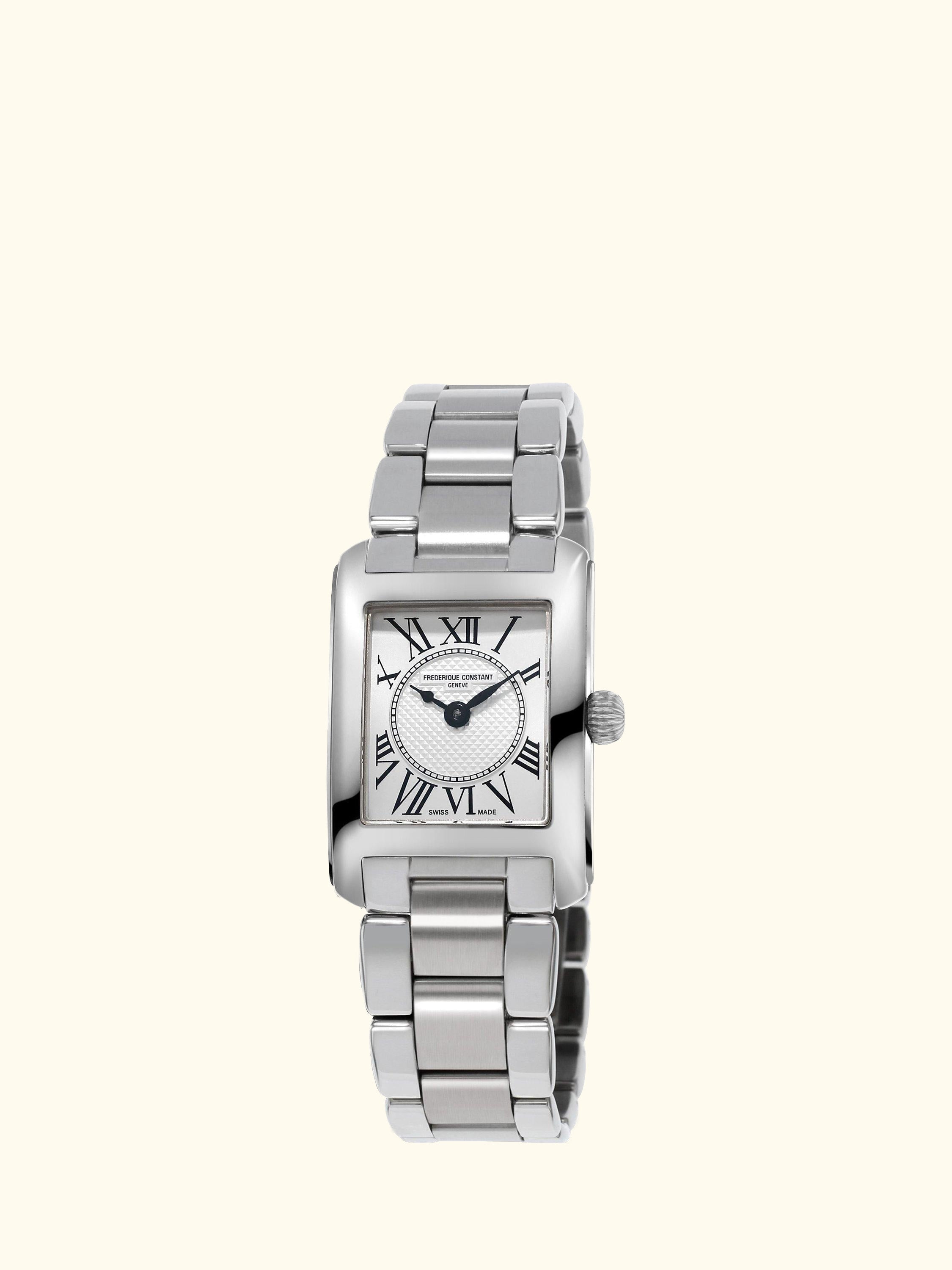 FC-200MC16B Women's Carrée Bracelet Strap Watch, Silver
