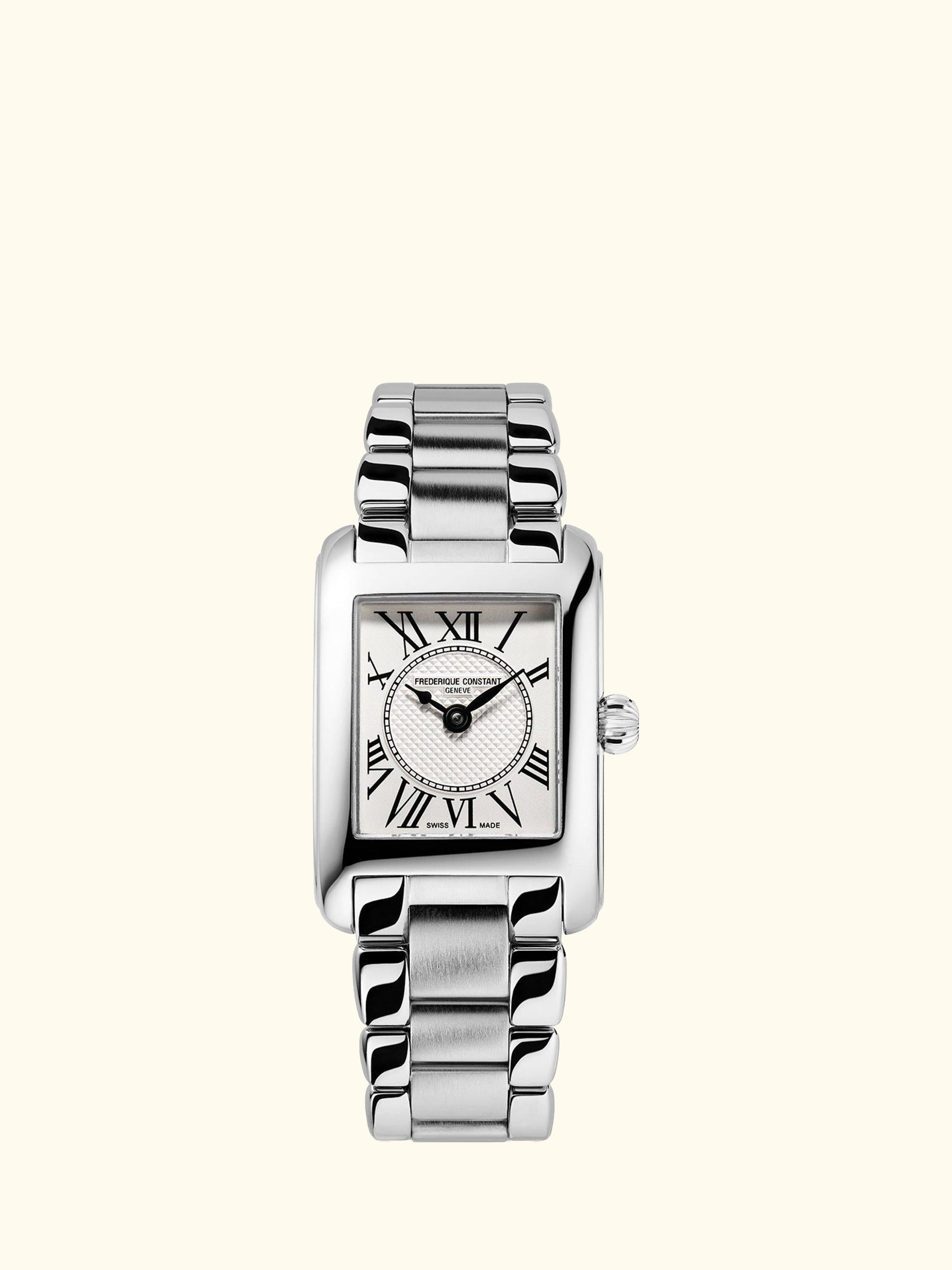 FC-200MC16B Women's Carrée Bracelet Strap Watch, Silver