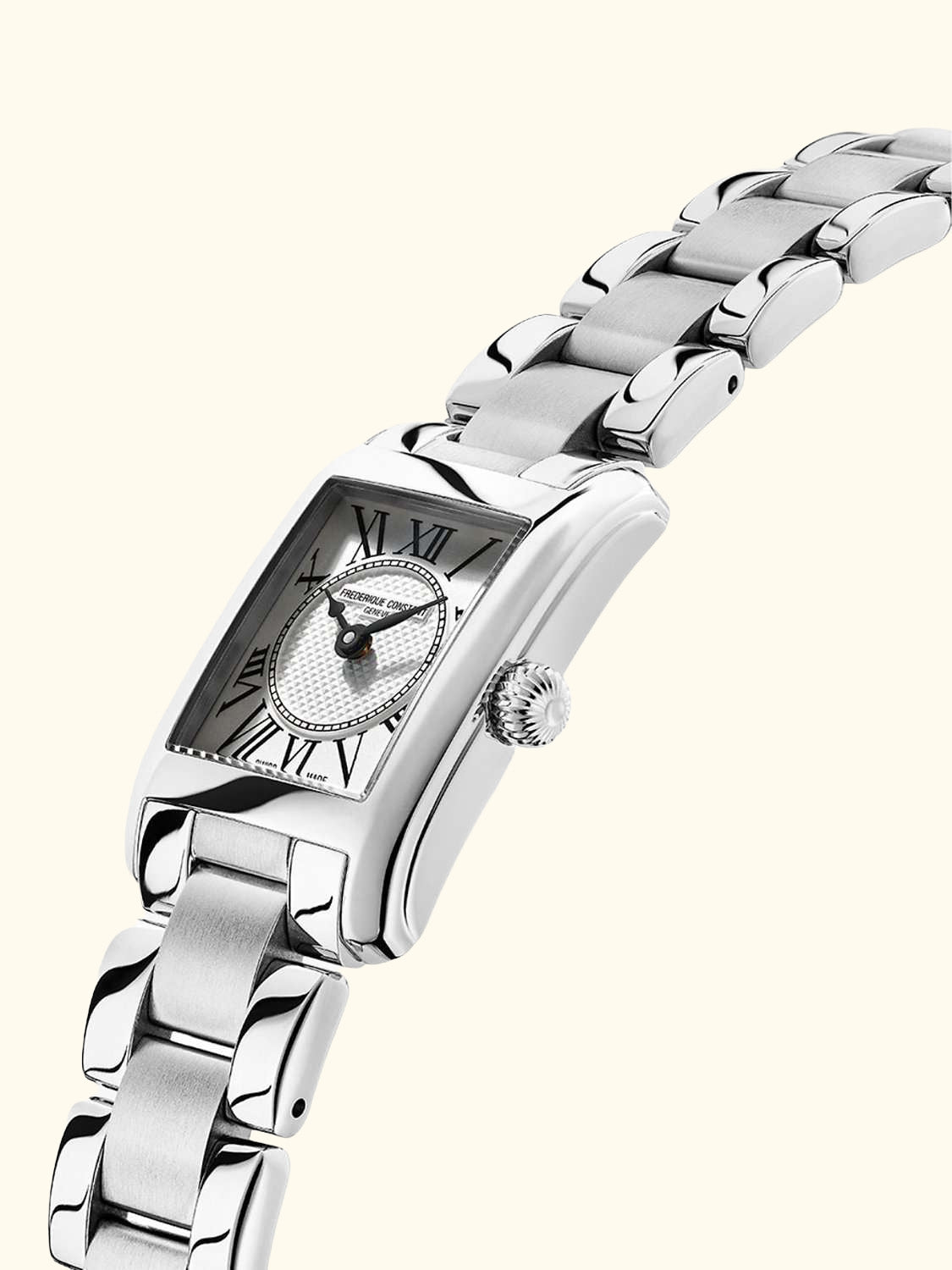 FC-200MC16B Women's Carrée Bracelet Strap Watch, Silver
