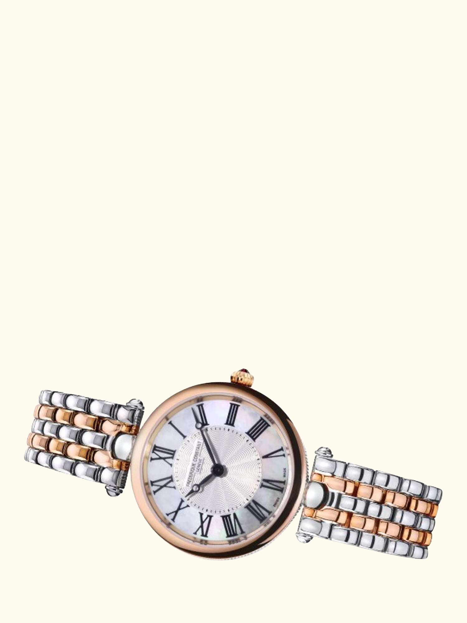 FC200MPW2AR2B Women's Art Deco Round Roman Bracelet Strap Watch, Silver/Gold