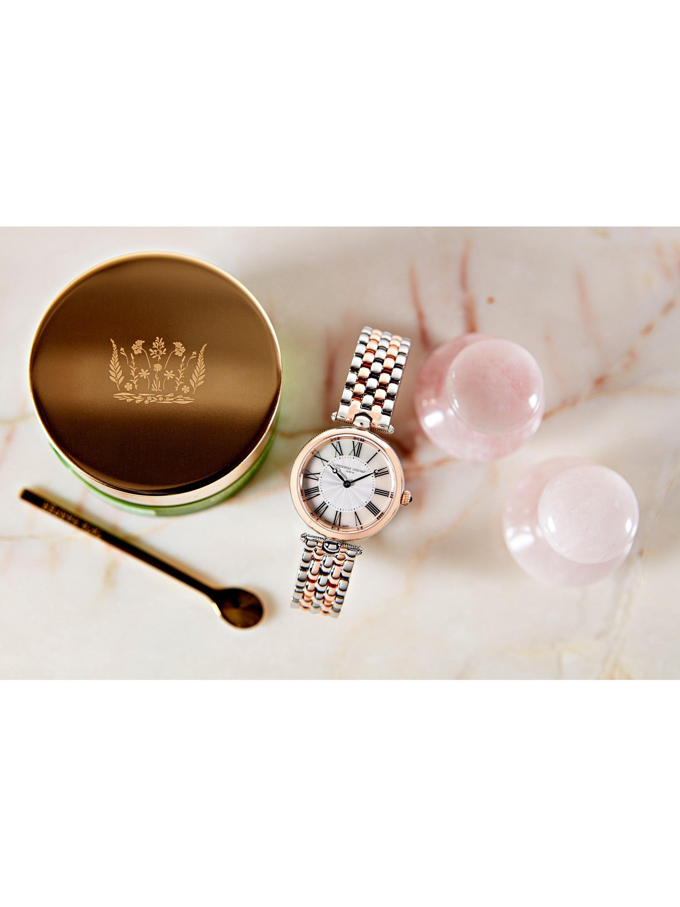 FC200MPW2AR2B Women's Art Deco Round Roman Bracelet Strap Watch, Silver/Gold