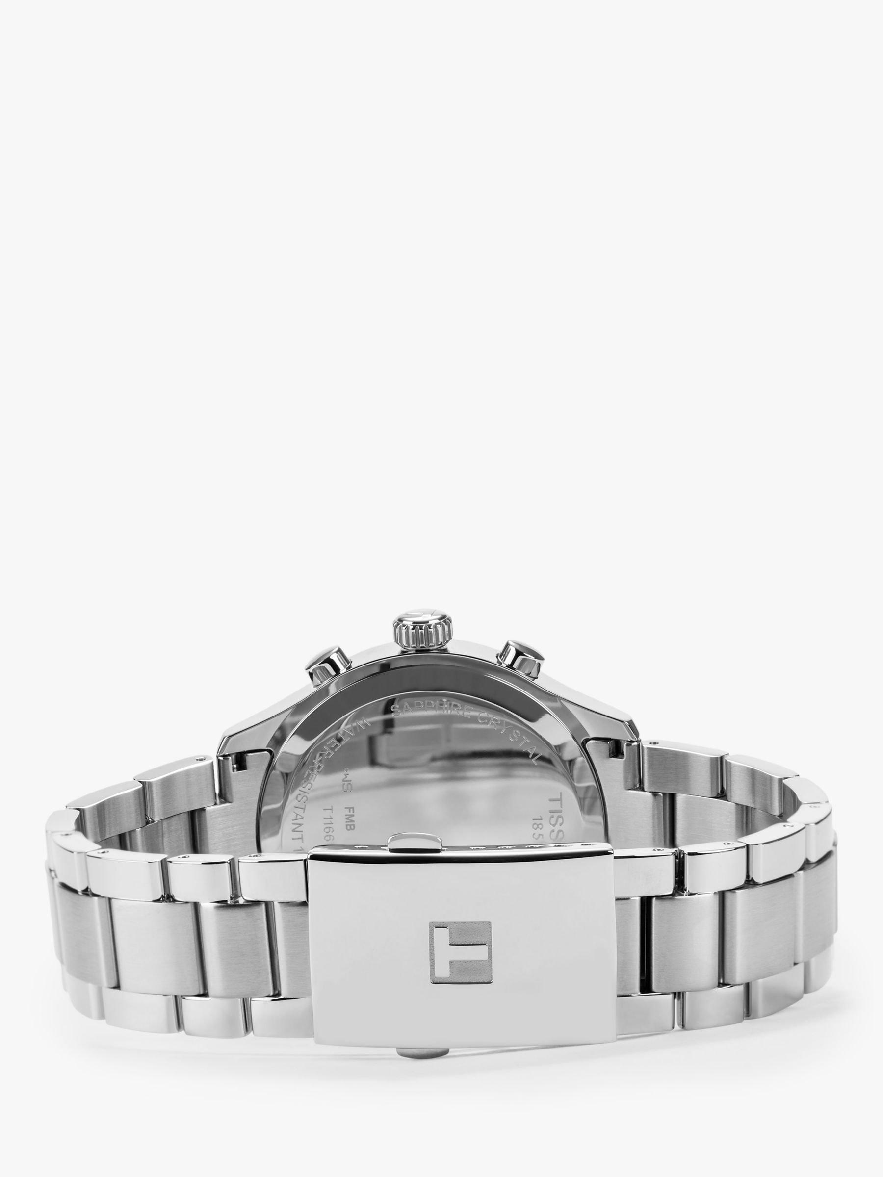 T1166171105701 Men's Chrono XL Classic Chronograph Date Bracelet Strap Watch, Silver/Black
