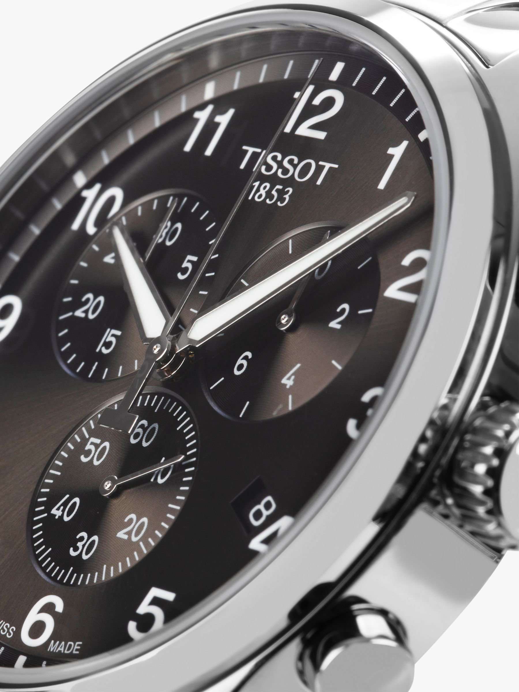 T1166171105701 Men's Chrono XL Classic Chronograph Date Bracelet Strap Watch, Silver/Black