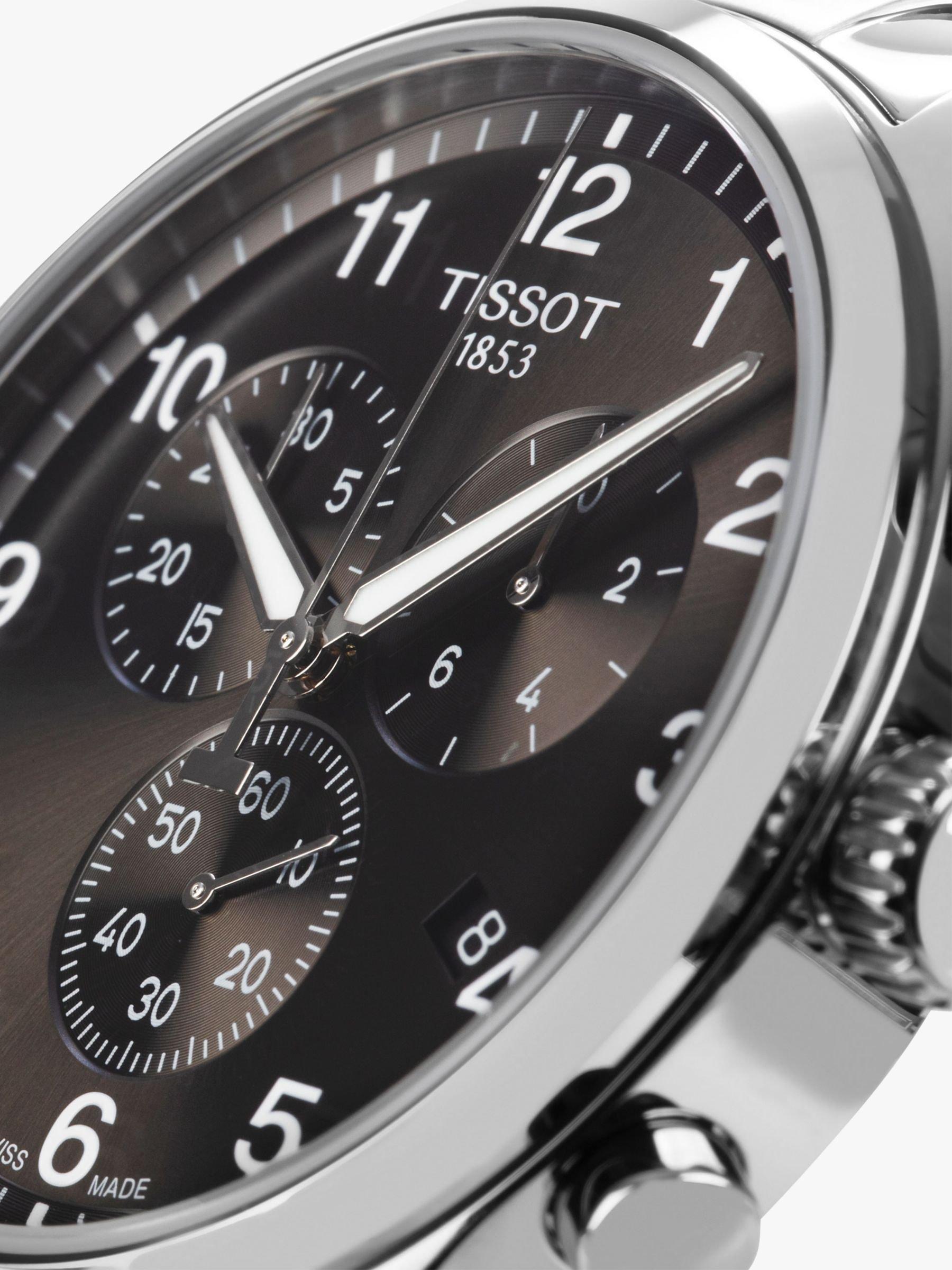 T1166171105701 Men's Chrono XL Classic Chronograph Date Bracelet Strap Watch, Silver/Black