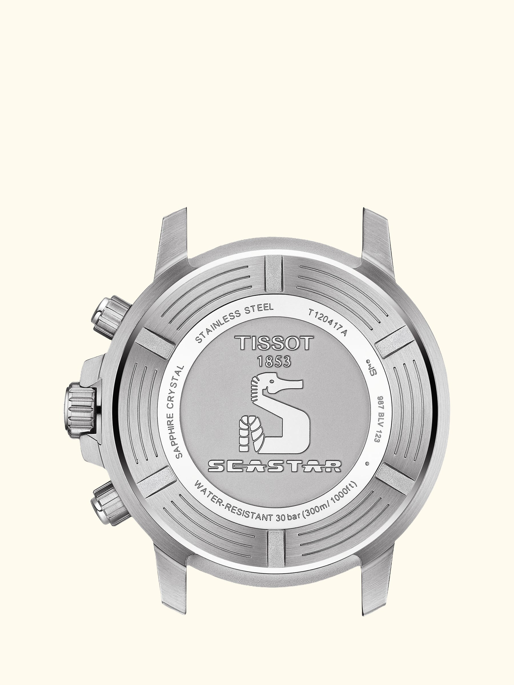 T1204171109101 Men's Seastar Chronograph Date Bracelet Strap Watch, Silver/Green
