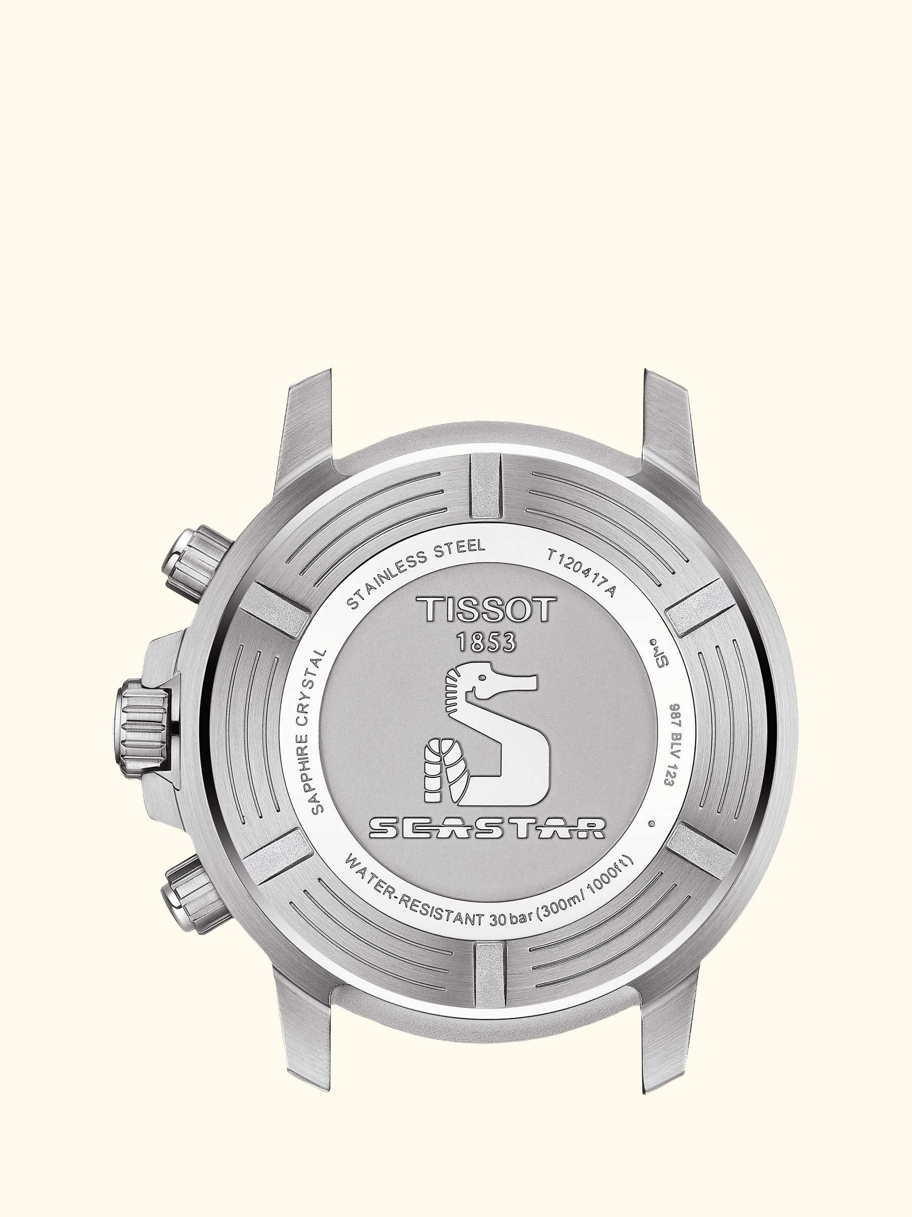 T1204171109101 Men's Seastar Chronograph Date Bracelet Strap Watch, Silver/Green