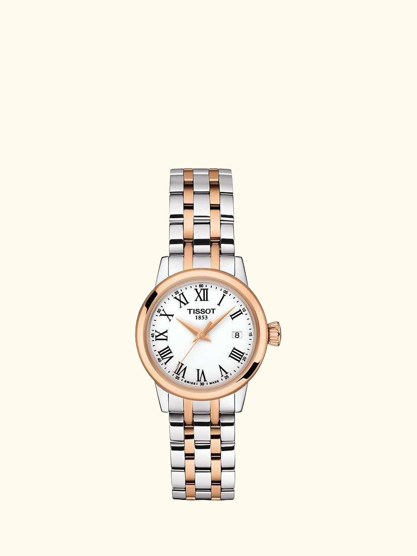 T1292102201300 Women's Classic Dream Date Two-Tone Bracelet Strap Watch, Silver/Rose Gold