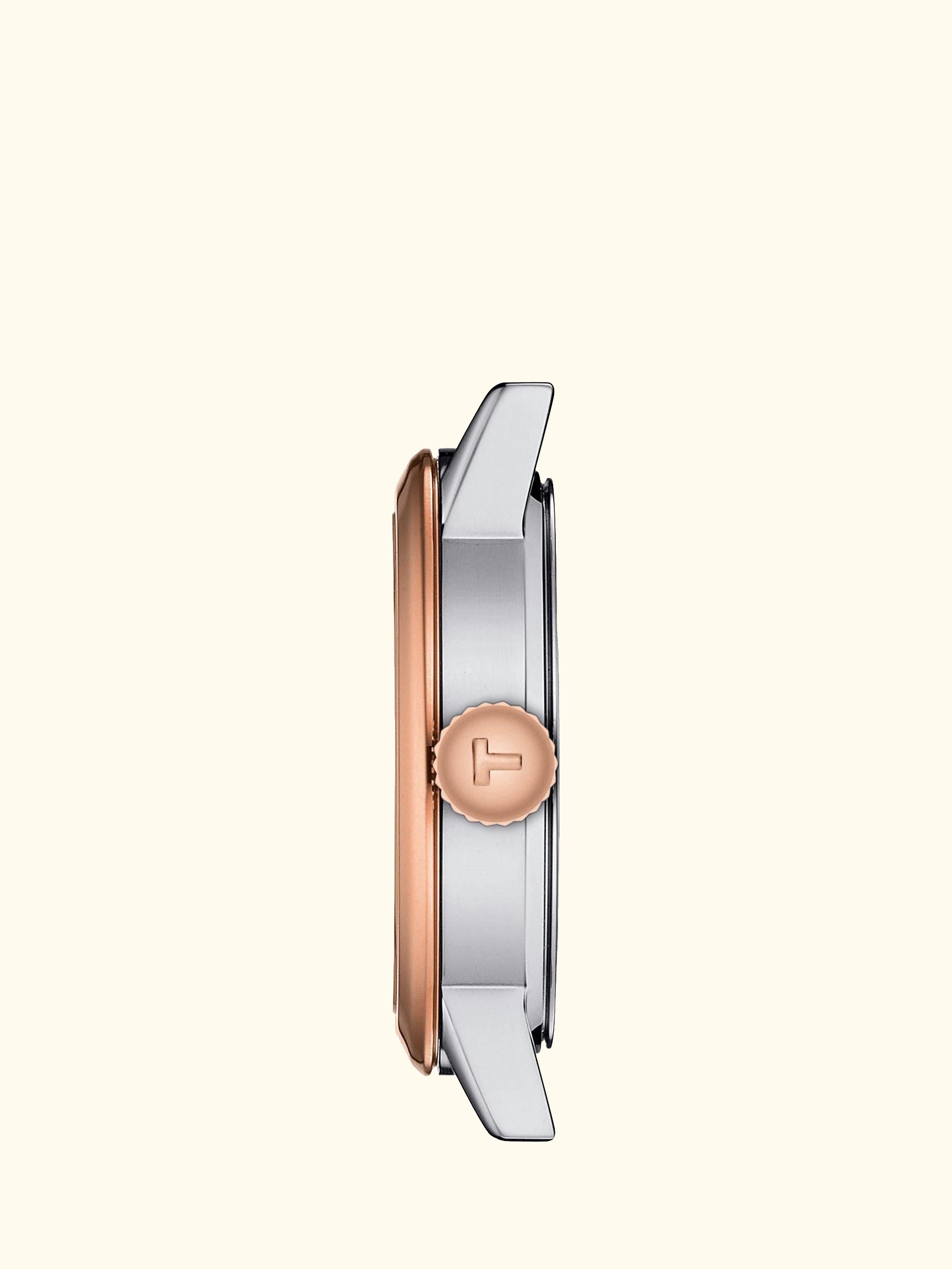 T1292102201300 Women's Classic Dream Date Two-Tone Bracelet Strap Watch, Silver/Rose Gold