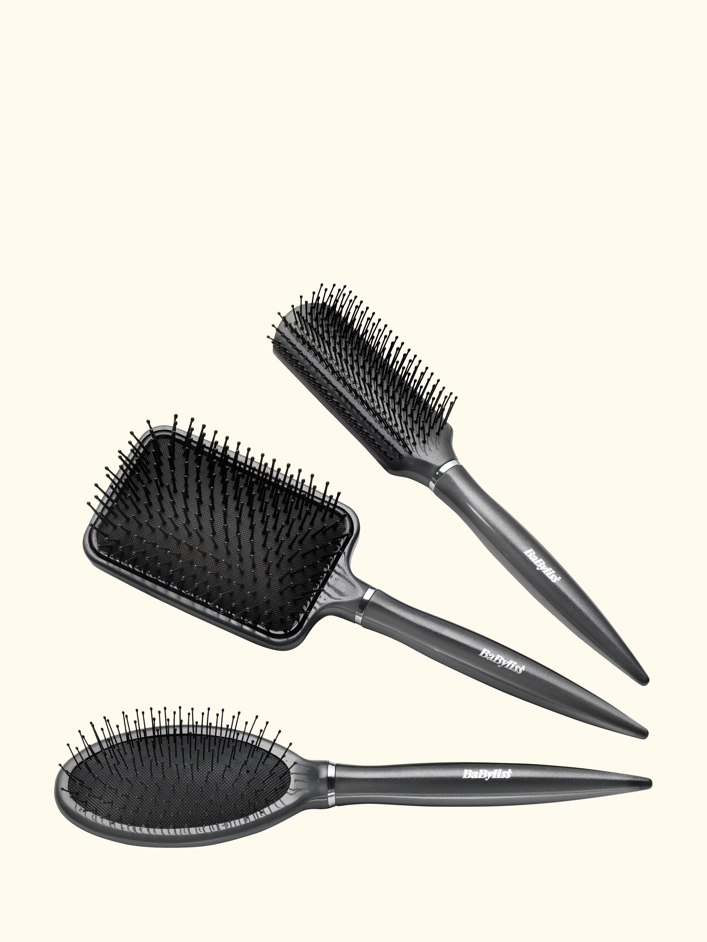 Diamond Cushion Brush Hair Styler Accessory, Black