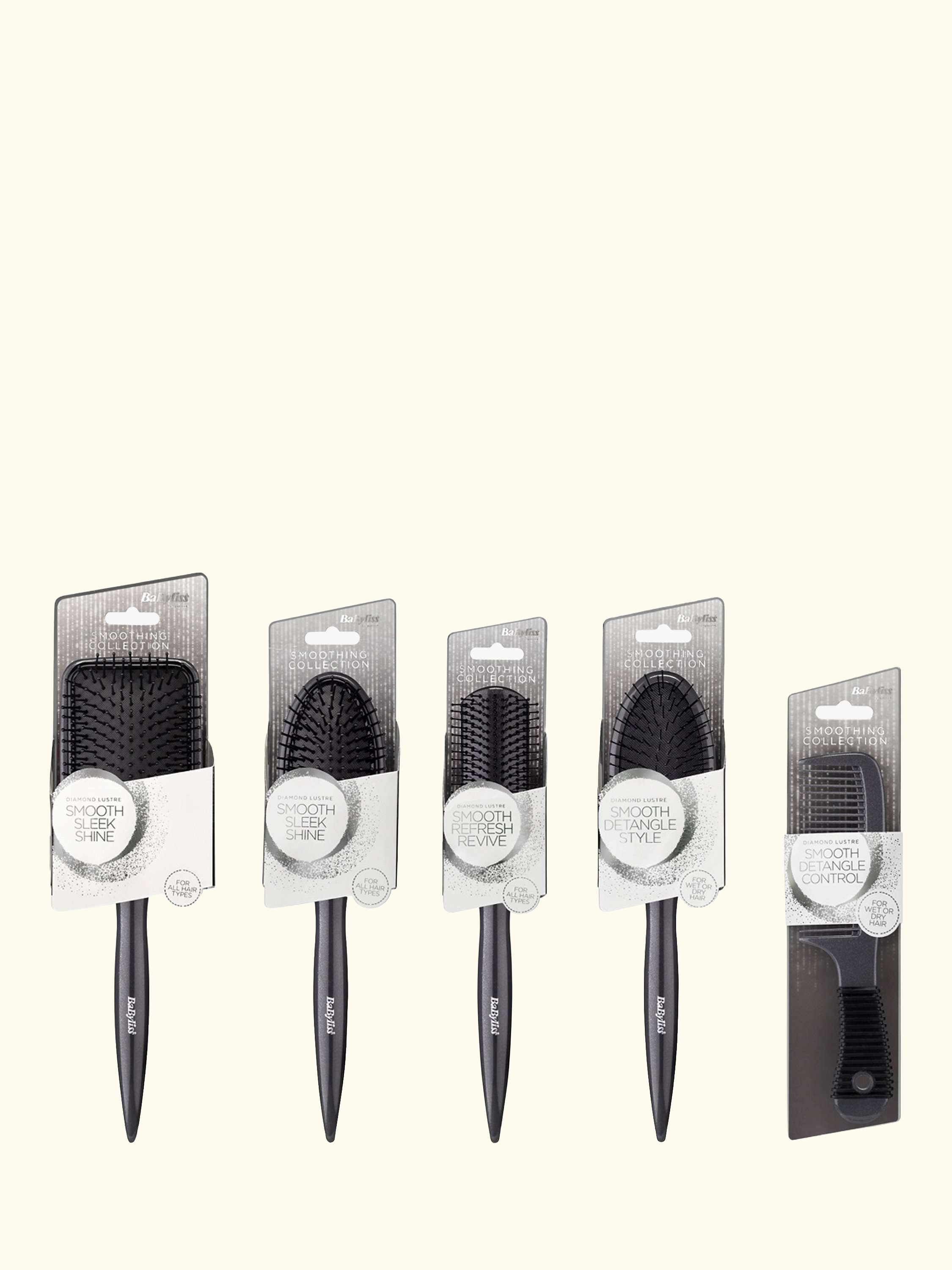 Diamond Cushion Brush Hair Styler Accessory, Black