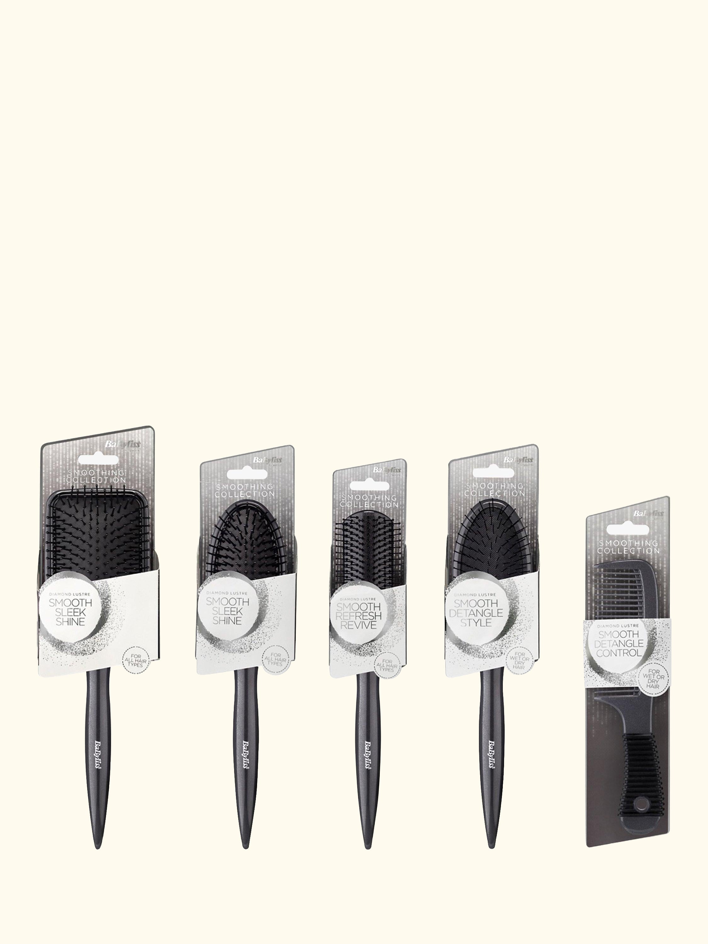 Diamond Cushion Brush Hair Styler Accessory, Black