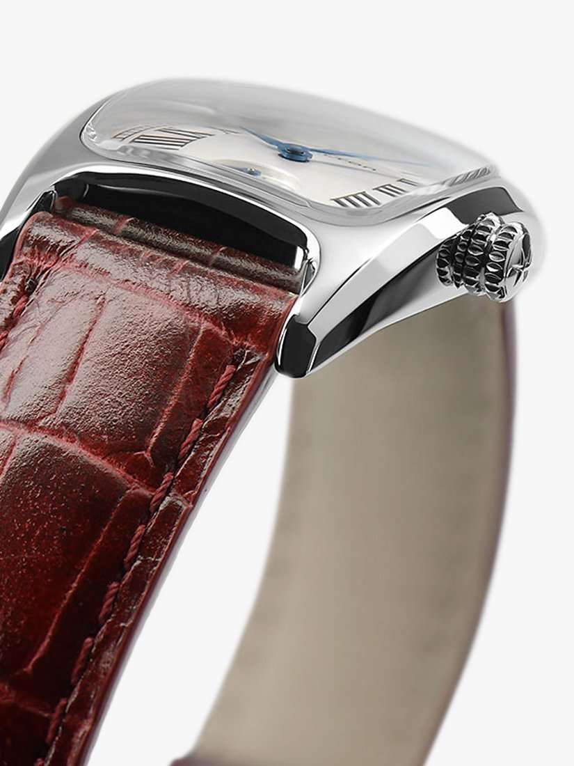H13321811 Women's American Classic Boulton Small Second Leather Strap Watch, Dark Red/White
