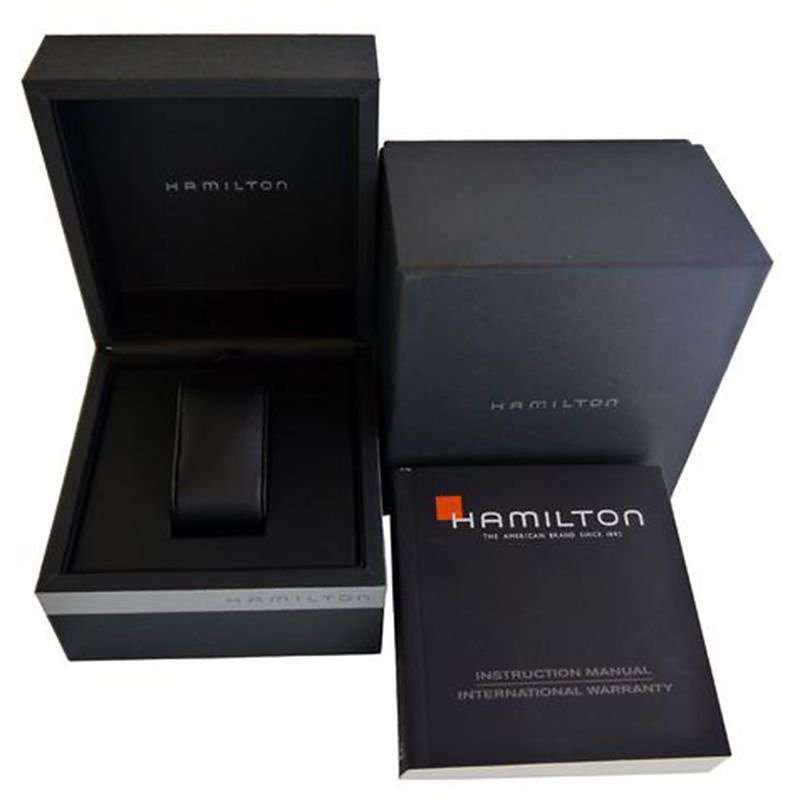H64455133 Men's Khaki Field King Automatic Day Date Bracelet Strap Watch, Silver/Black
