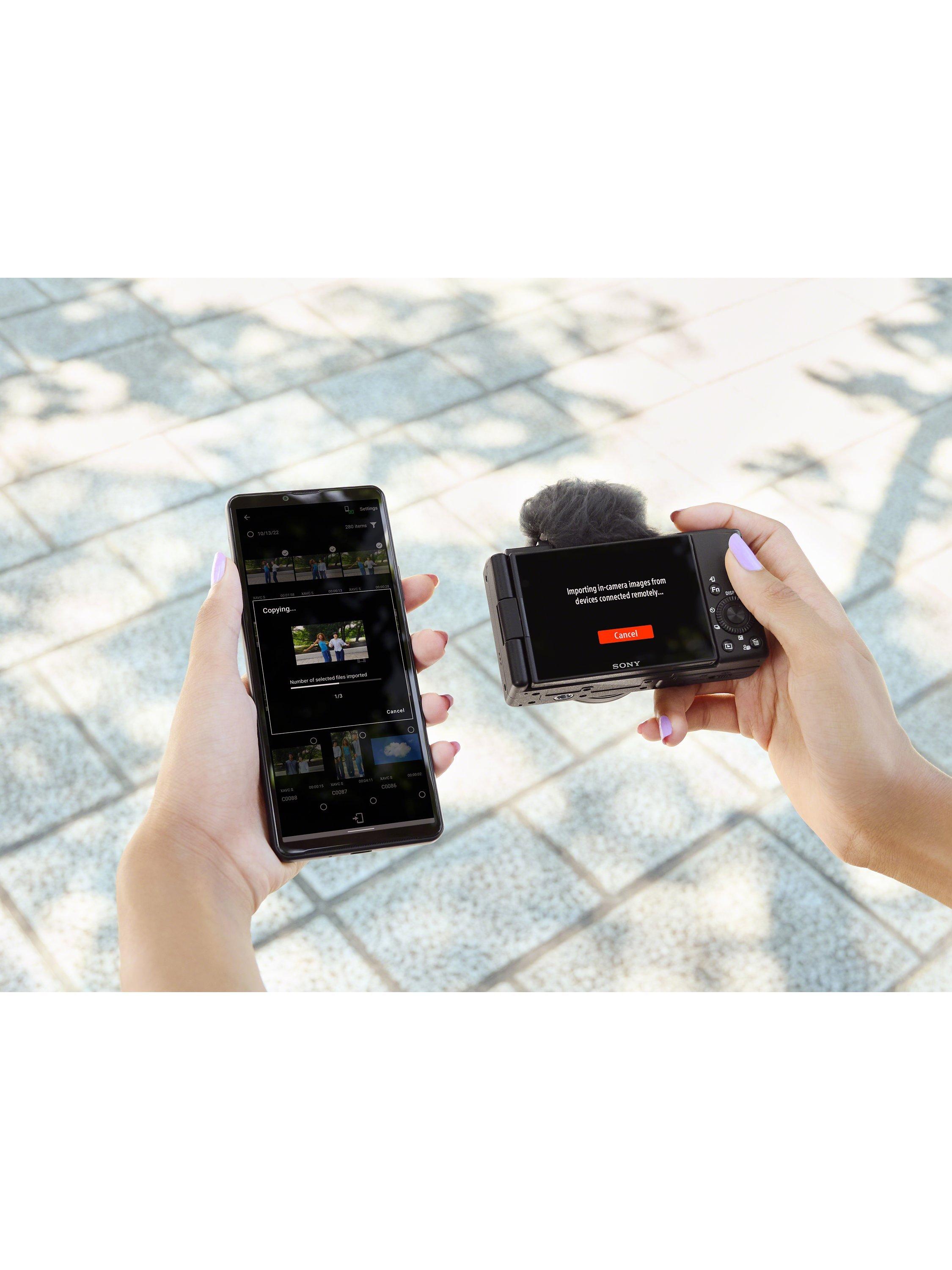 ZV-1F Compact Vlogging Camera with 20mm Lens, 4K Ultra HD, 20.1MP, Wi-Fi, Bluetooth, 3” Vari-Angle Touch Screen, Black