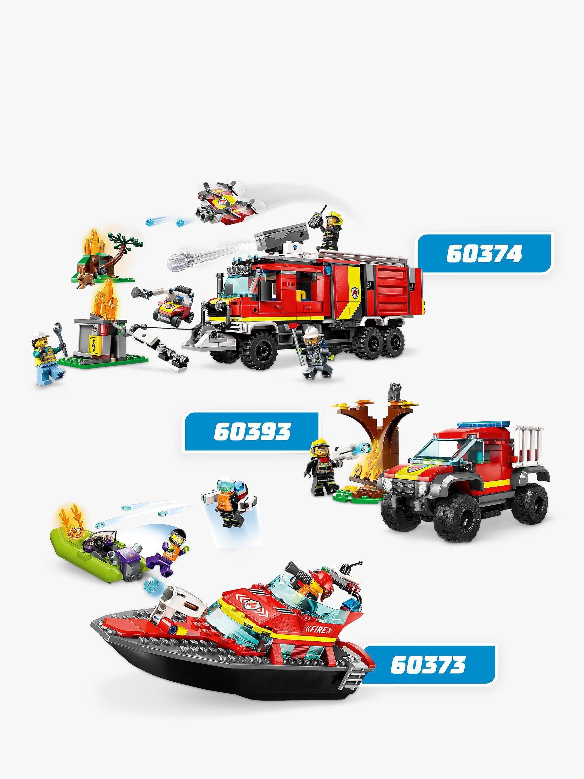 City Fire Rescue Boat Toy, Floats on Water Set 60373